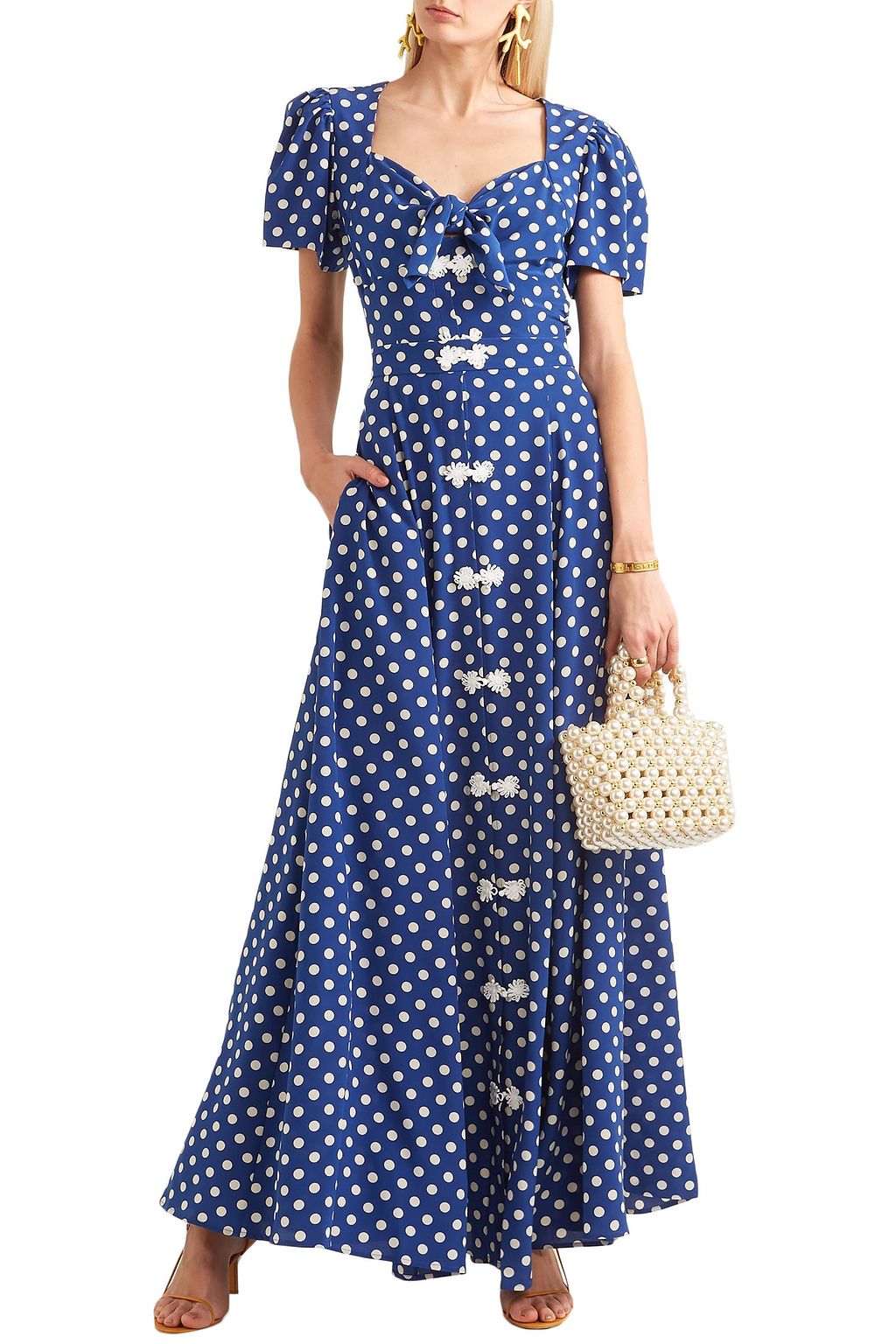 REBECCA DE RAVENEL Zaza polka-dot silk-crepe blouse