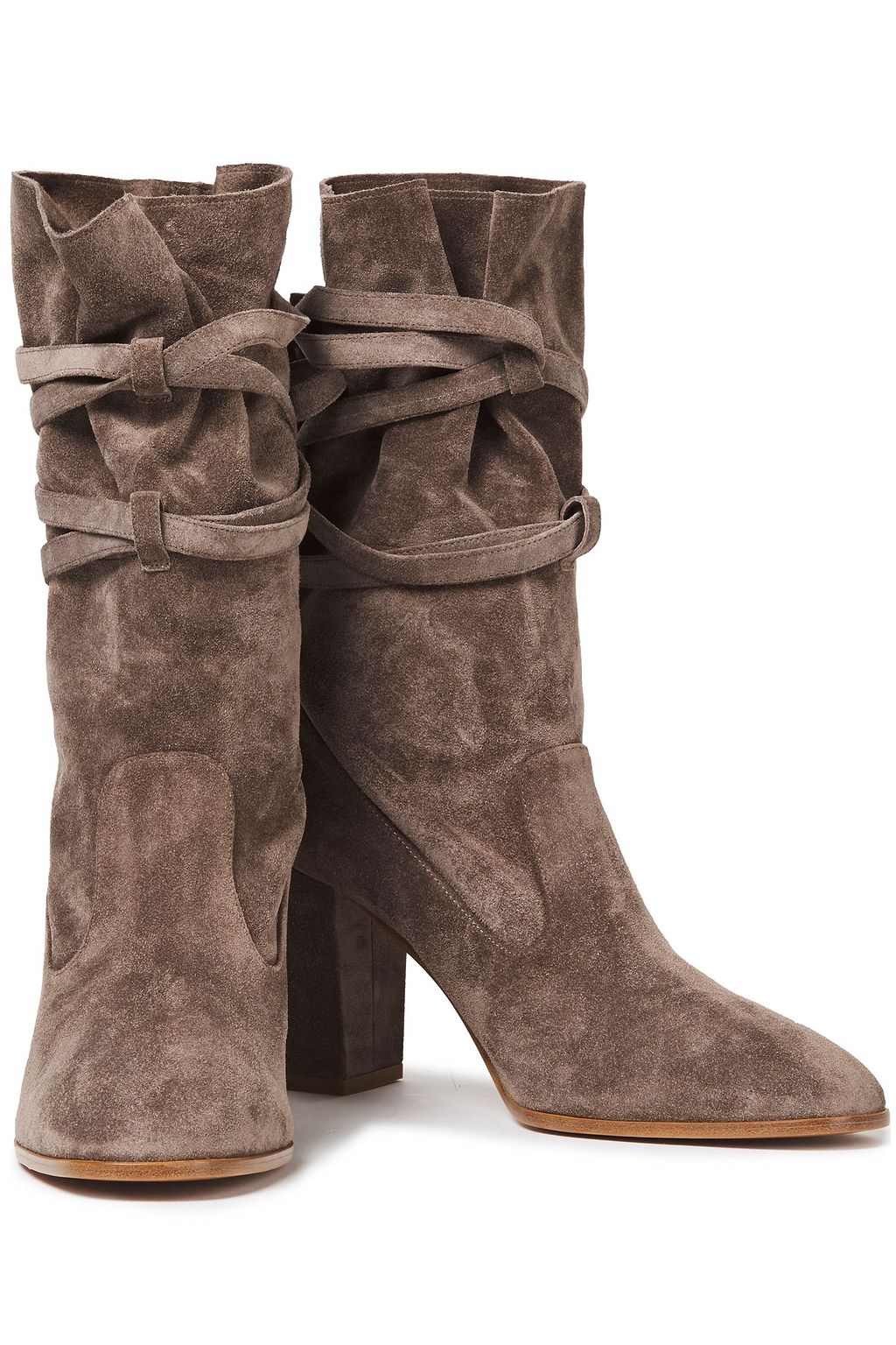 ZIMMERMANN Ankle Boots aus Veloursleder mit Bindedetail