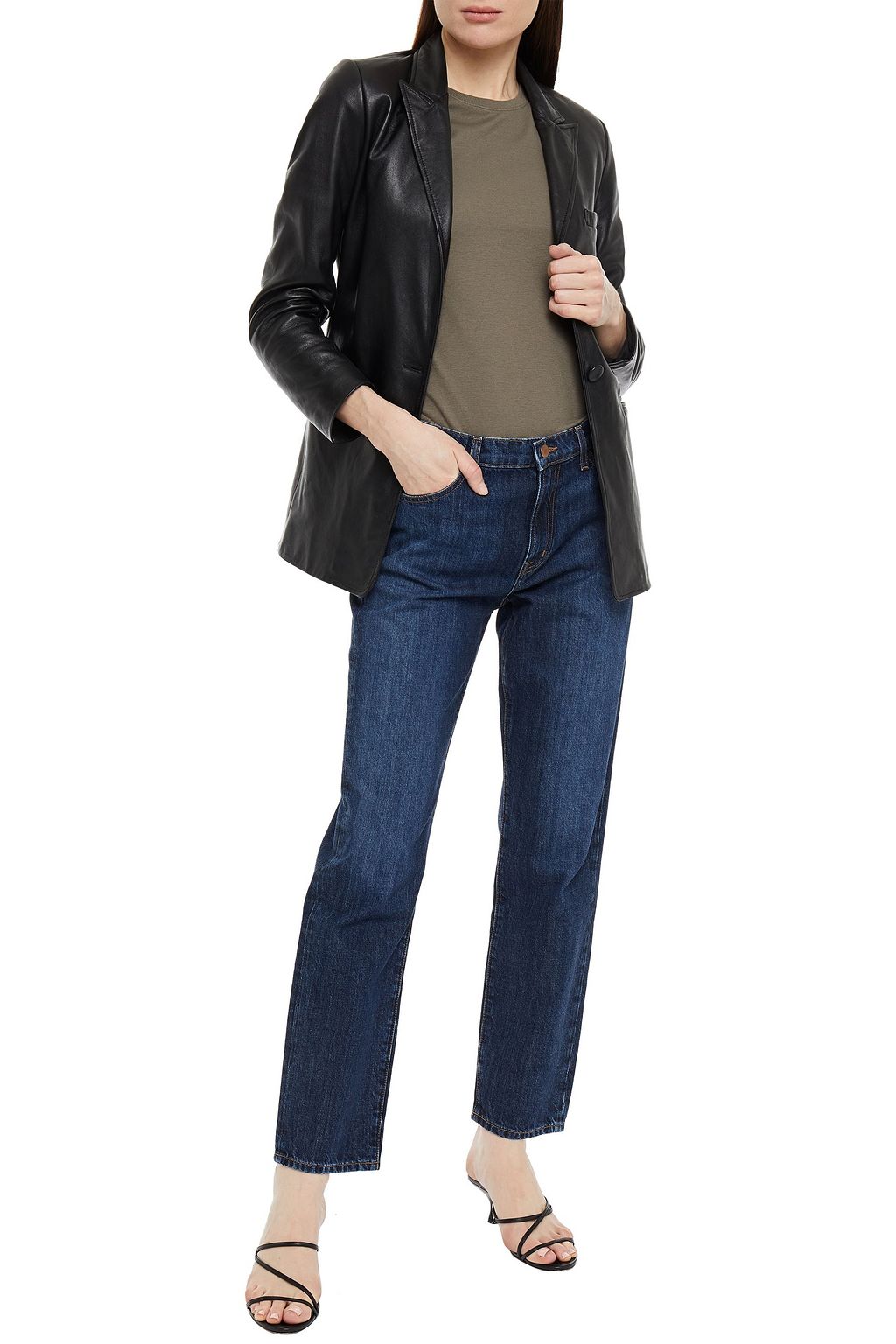 J BRAND Cropped distressed boyfriend jeans
