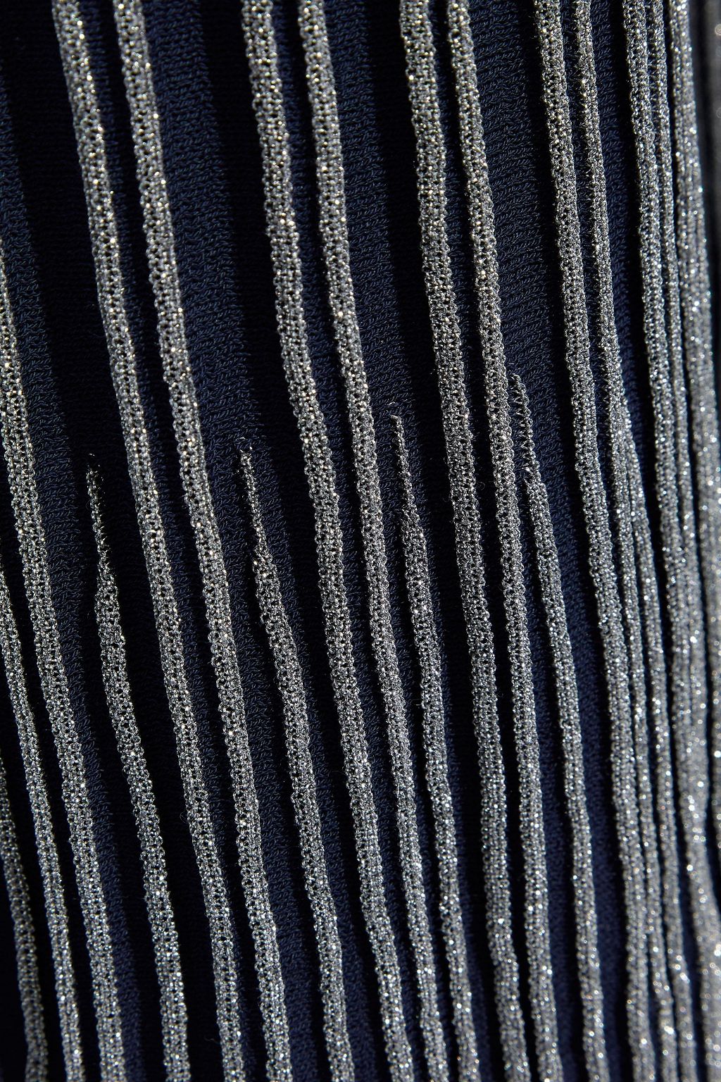 M MISSONI Metallic striped ribbed cotton-blend wide-leg pants