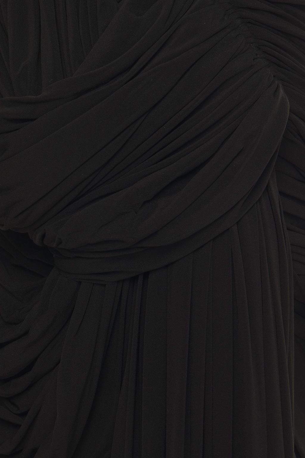 RICK OWENS Draped ruched cupro-blend jersey mini skirt