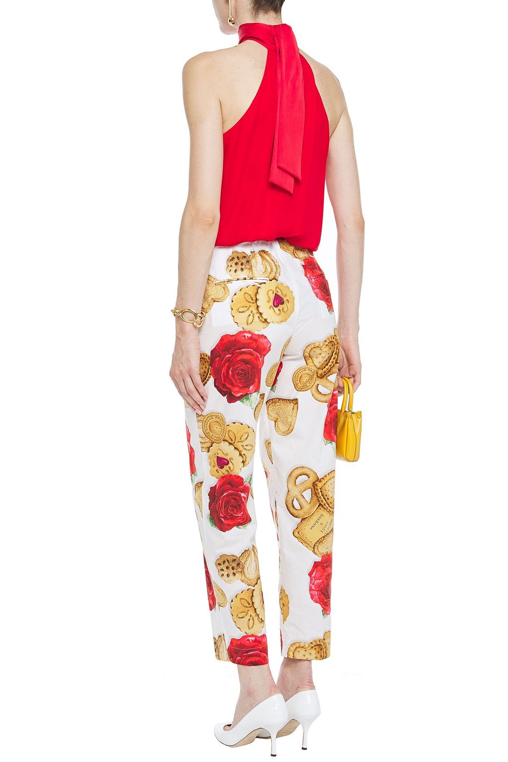 DOLCE&GABBANA Printed cotton-poplin straight-leg pants
