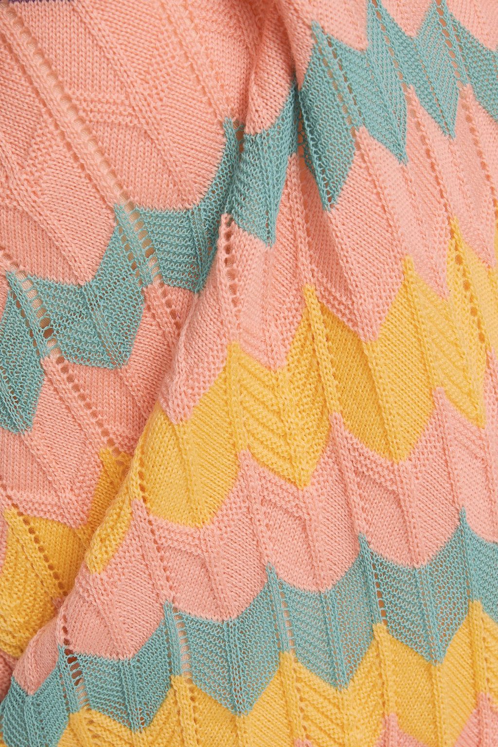 M MISSONI Crochet-knit wool and cotton-blend wide-leg jumpsuit