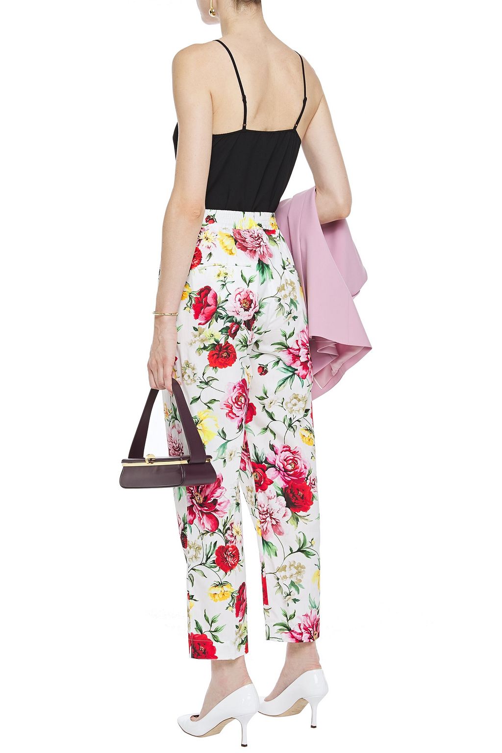 DOLCE&GABBANA Floral-print cotton-poplin straight-leg pants