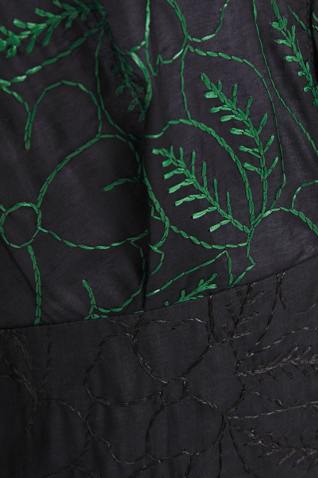 ROLAND MOURET Open-back embroidered mousseline midi dress