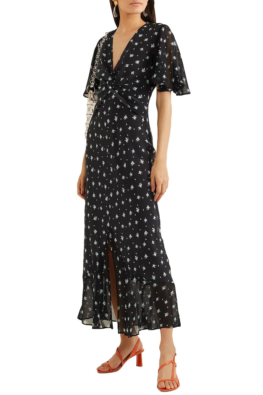 RIXO Zhandra floral-print silk crepe de chine midi dress