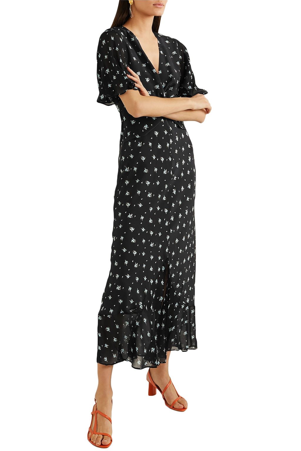 RIXO Zhandra floral-print silk crepe de chine midi dress
