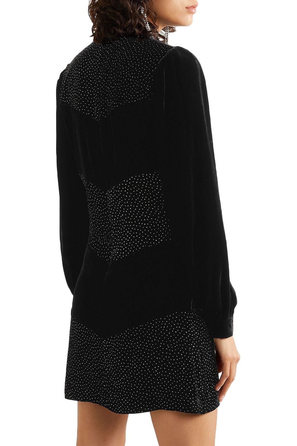 RAQUEL DINIZ Chloe crystal-embellished velvet mini dress