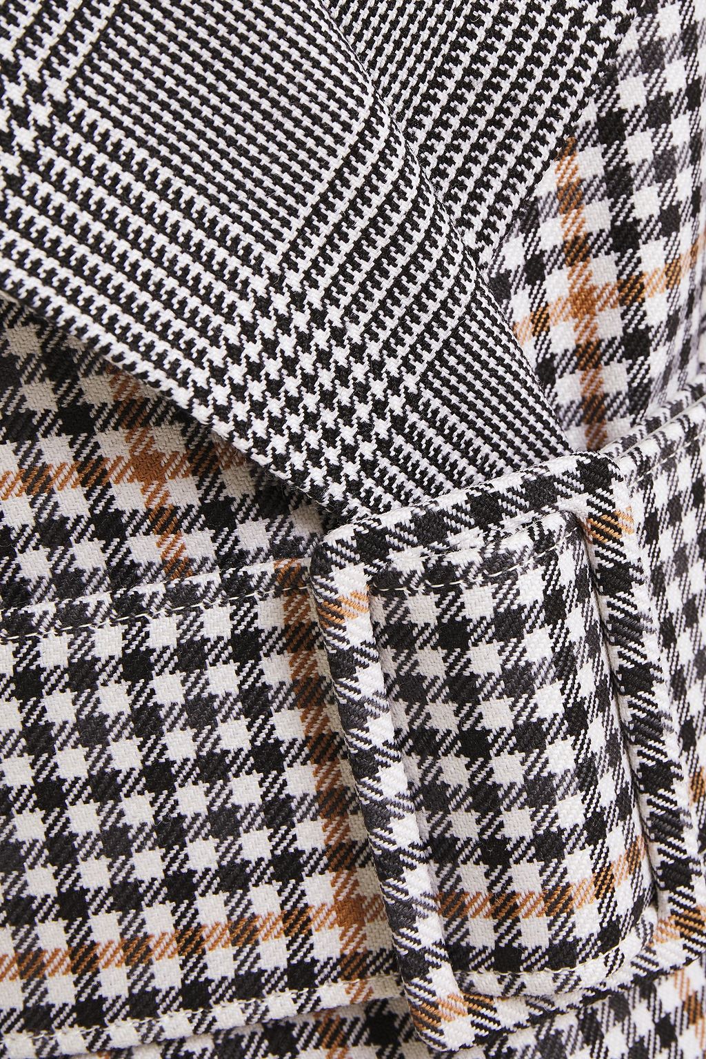 OSCAR DE LA RENTA Flared belted gingham wool-felt midi dress