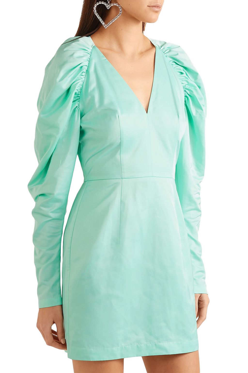 ROTATE BIRGER CHRISTENSEN Gathered matte-satin mini dress