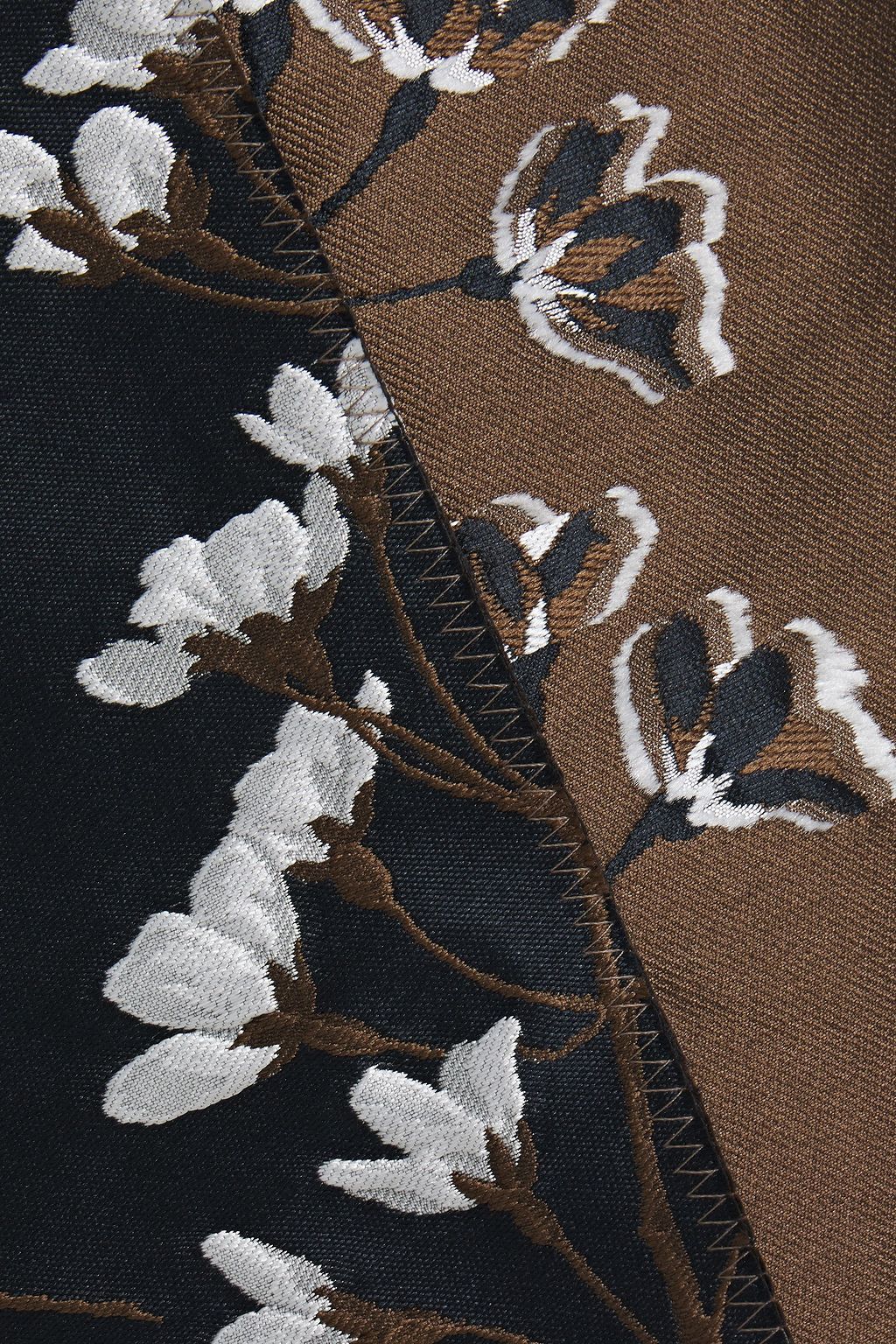 OSCAR DE LA RENTA Patchwork-effect floral-jacquard jacket