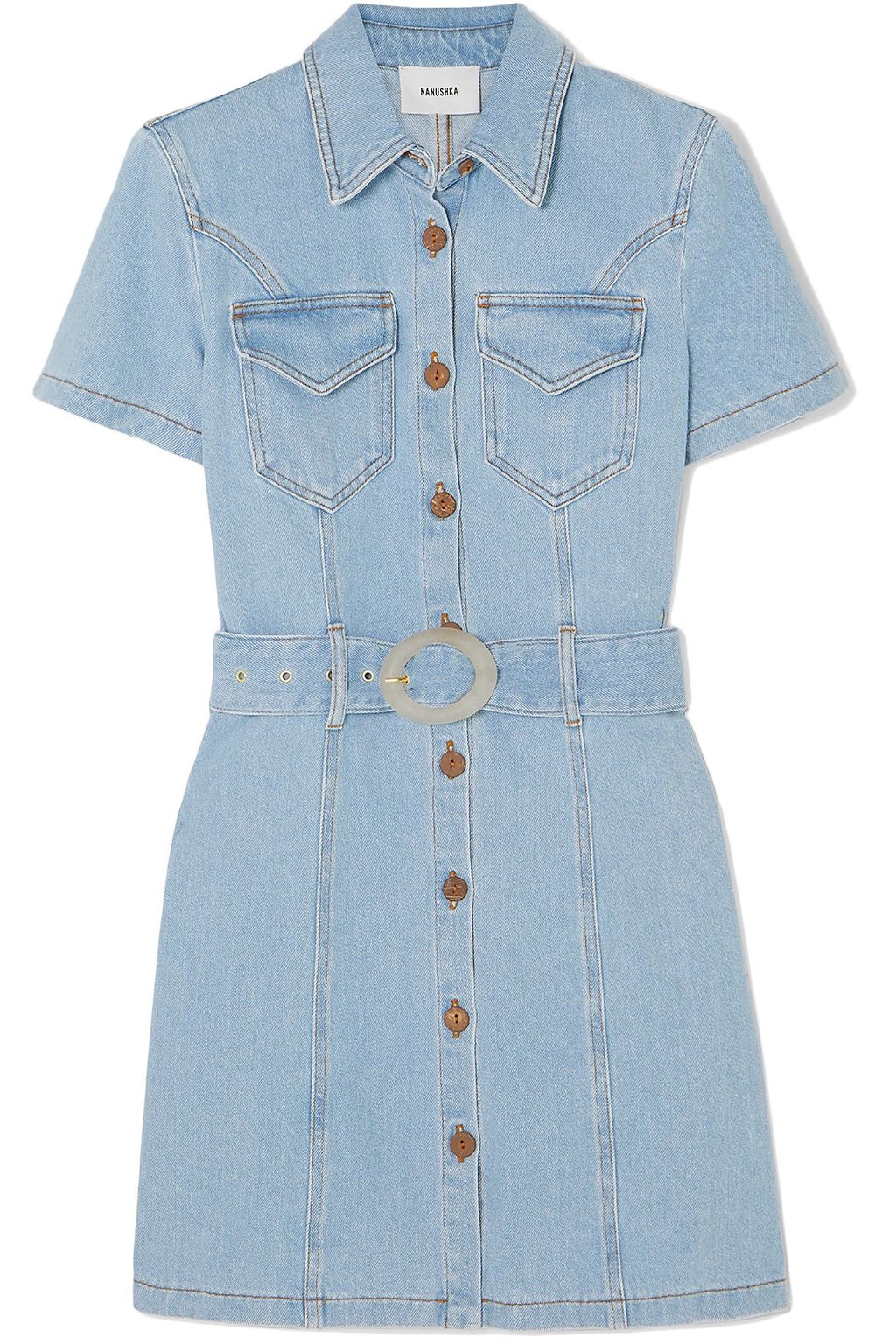 nanushka denim dress