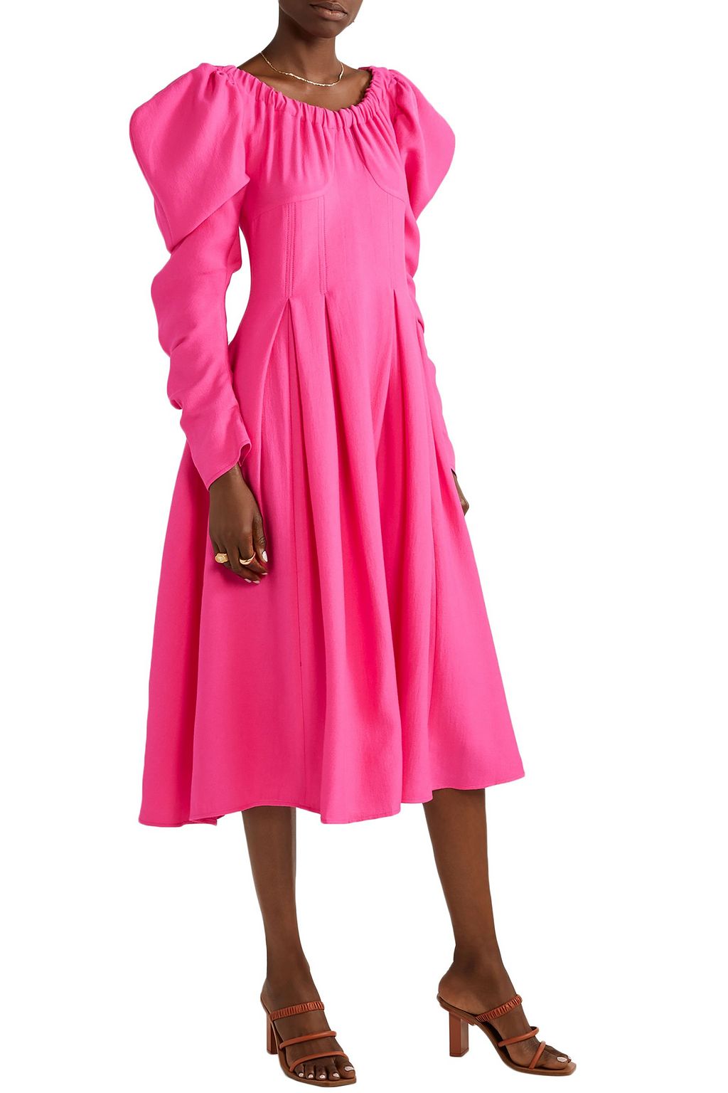 REJINA PYO Carla pleated crepe midi dress