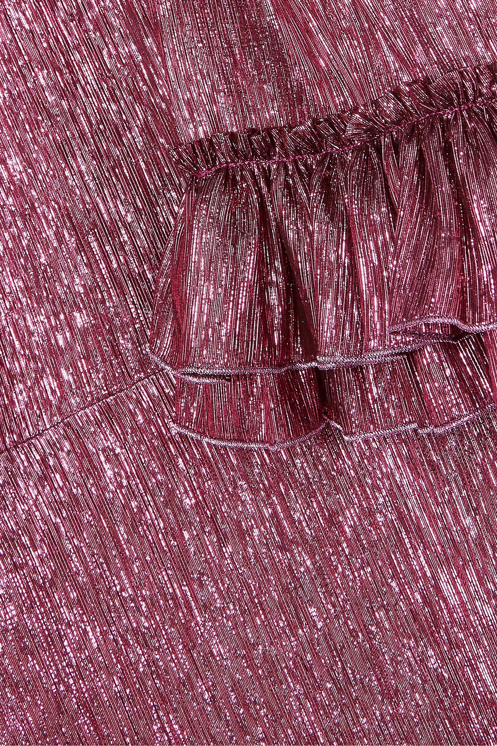 THE VAMPIRE'S WIFE Ruffled silk-blend lamé mini dress