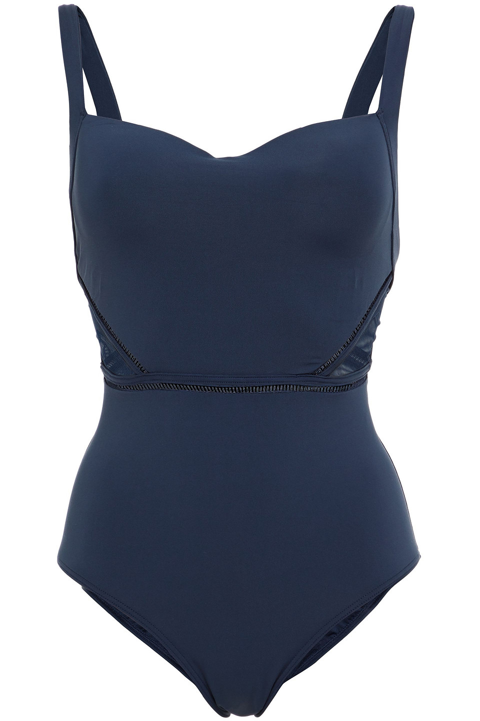 Jets Australia By Jessika Allen Woman Aspire Infinity Mesh-paneled Swimsuit Navy Size 14