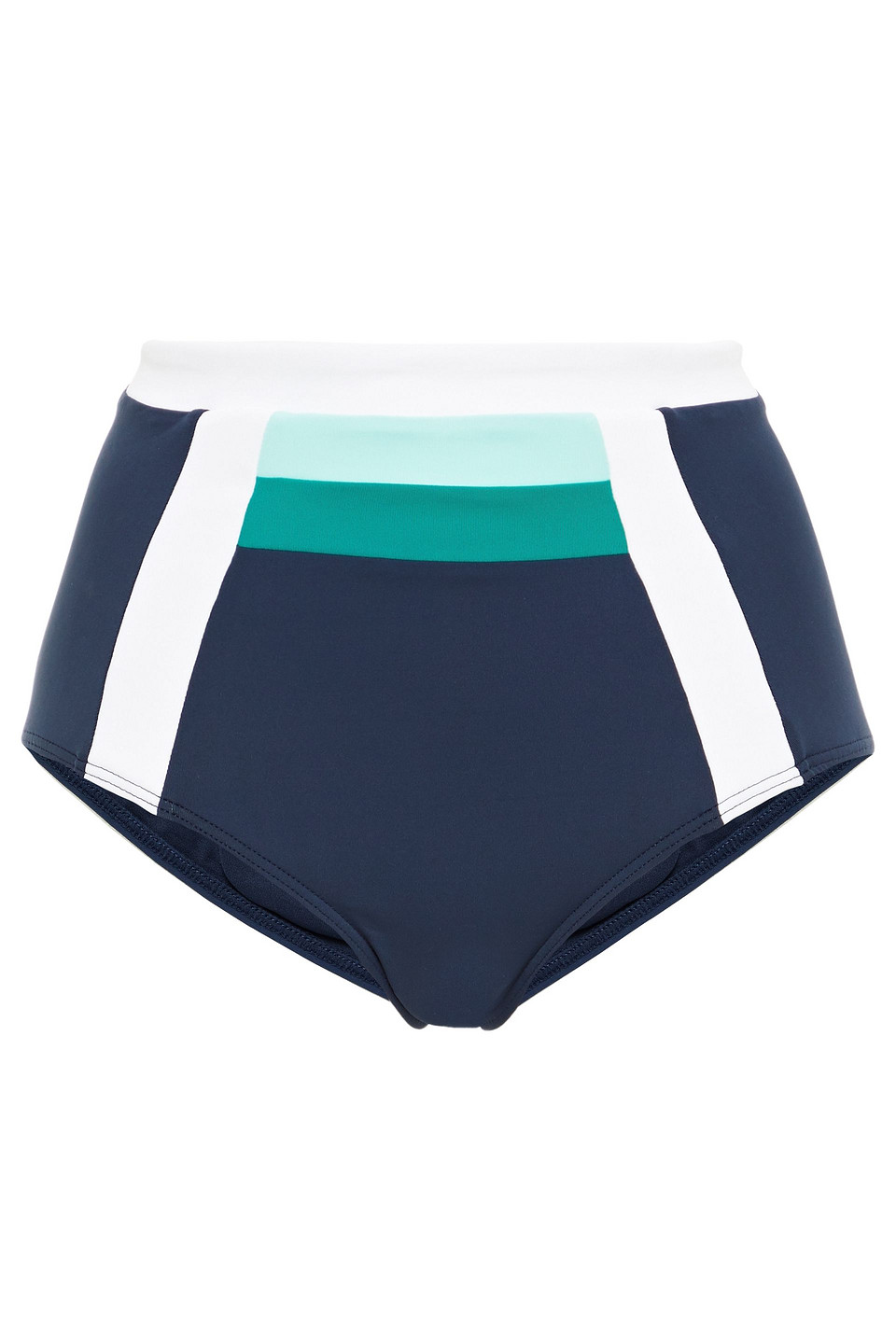 Jets Australia By Jessika Allen Woman Revolve Color-block High-rise Bikini Briefs Navy Size 10