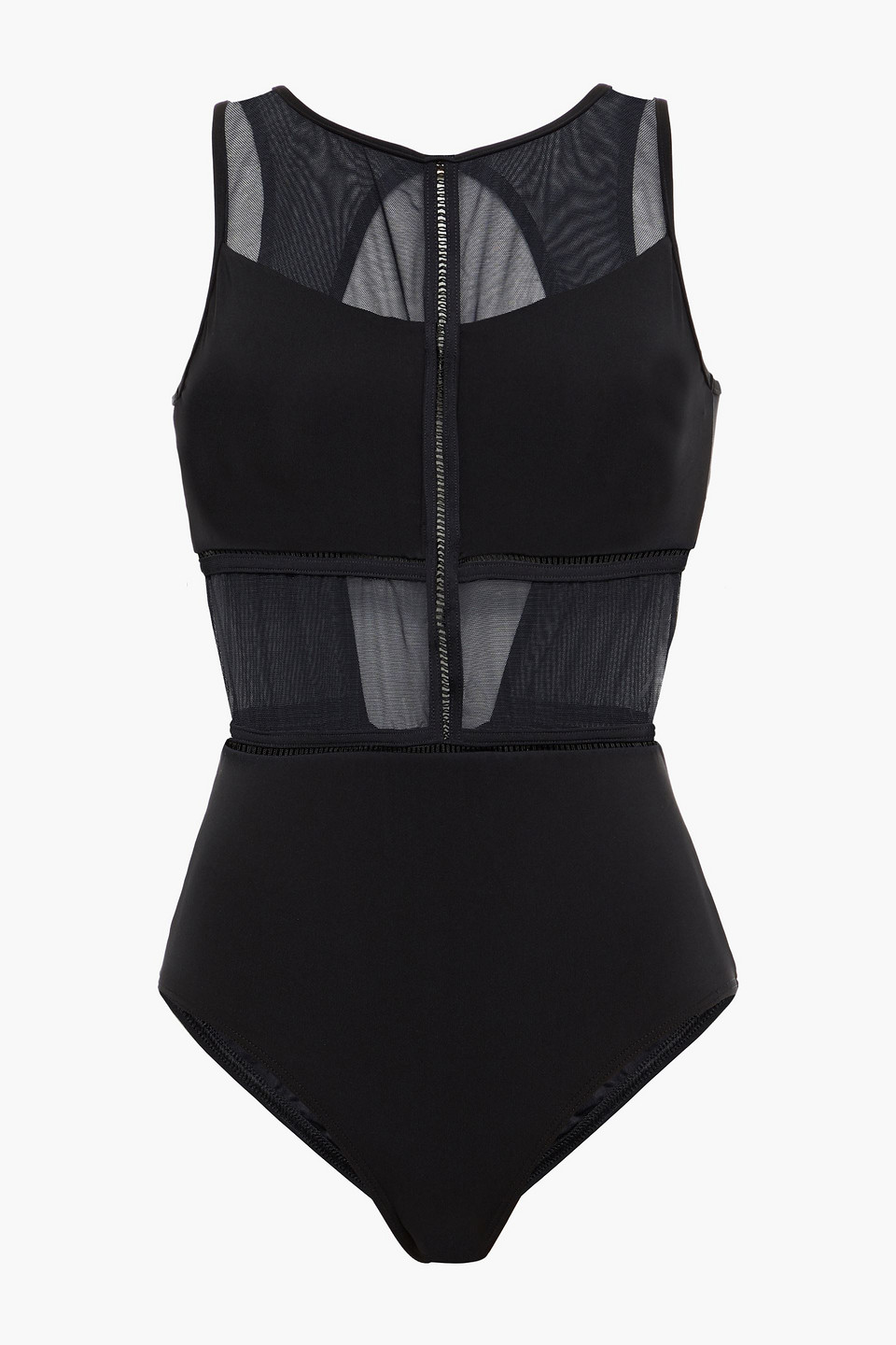 Jets Australia By Jessika Allen Woman Aspire Mesh-paneled Cutout Swimsuit Black Size 8
