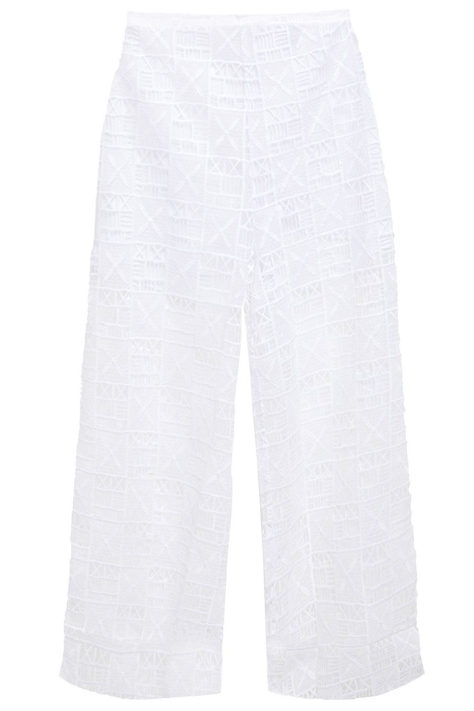 Jets Australia By Jessika Allen Woman Cropped Guipure Lace Wide-leg Pants White Size M