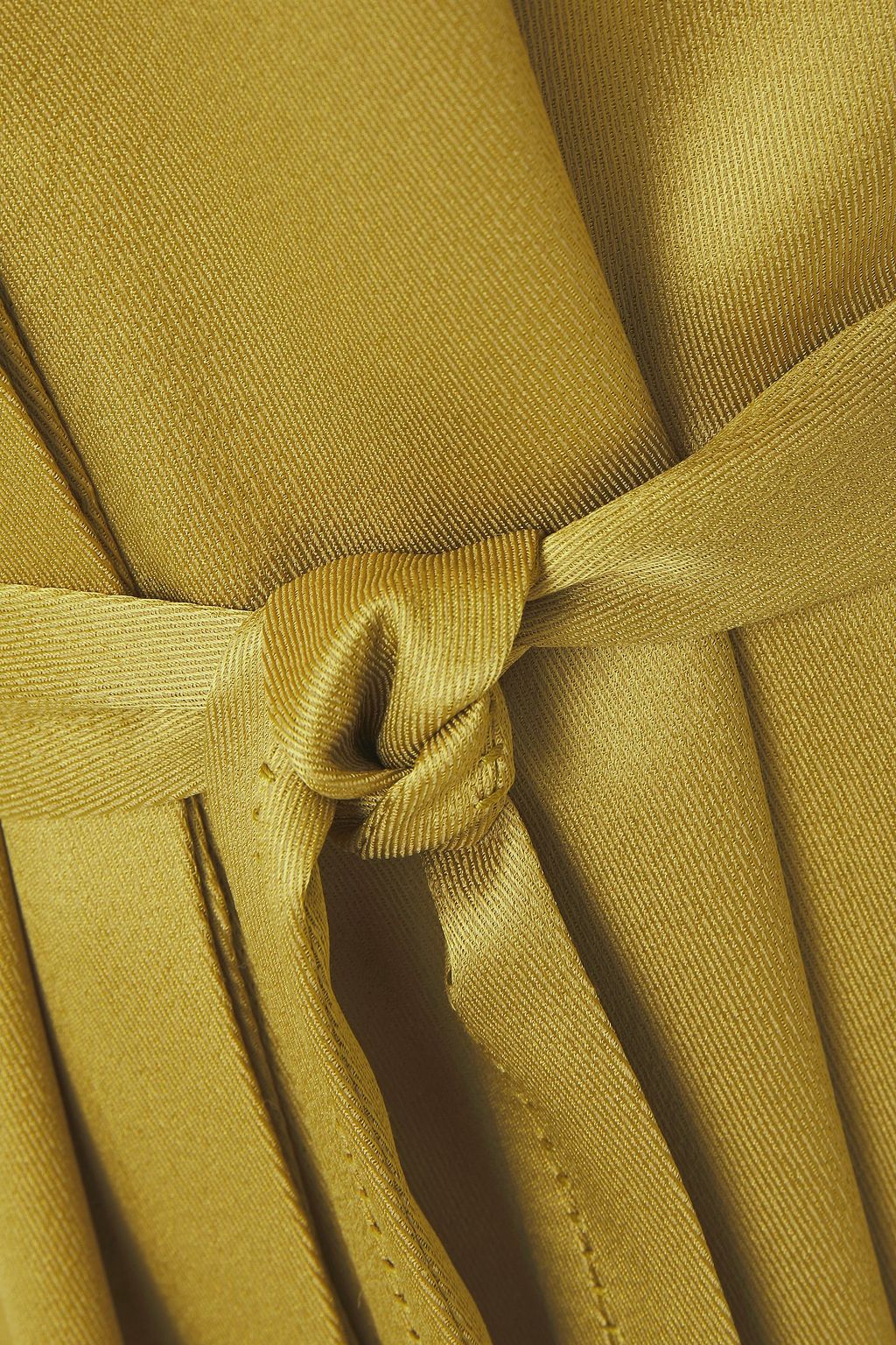 ROLAND MOURET Asymmetric belted satin-crepe midi dress