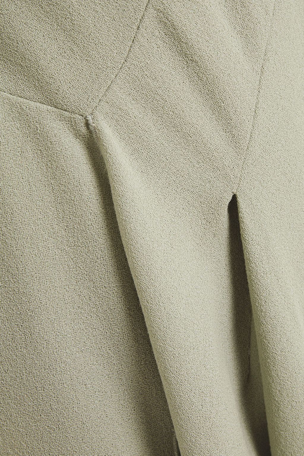 ROLAND MOURET Bow-detailed draped wool-crepe midi dress