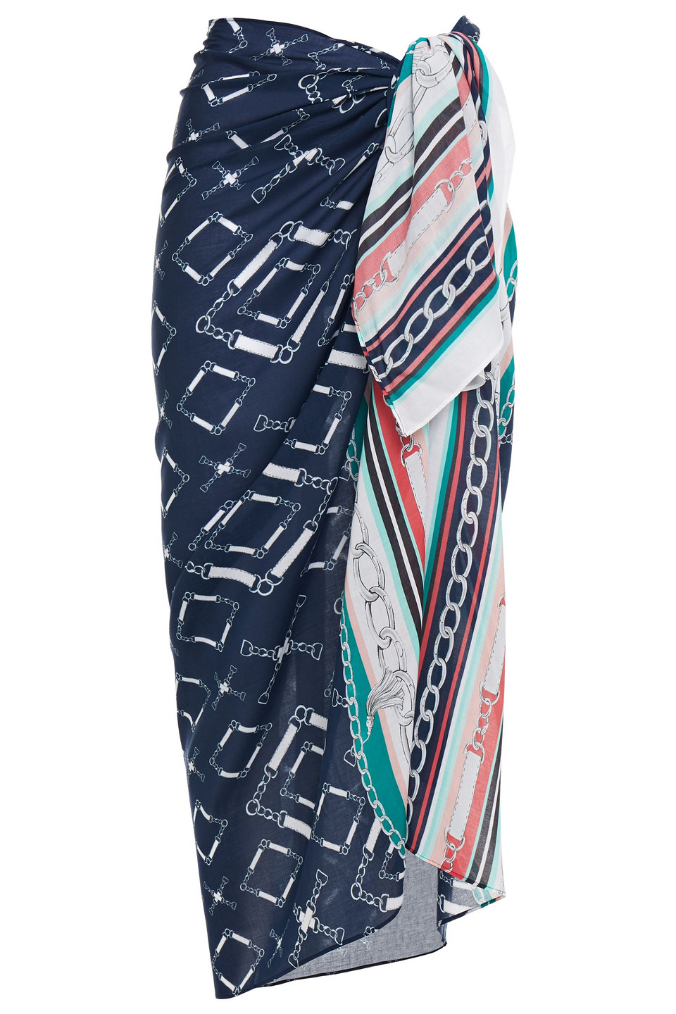 Jets Australia By Jessika Allen Woman Riviera Printed Voile Pareo Navy Size ONESIZE