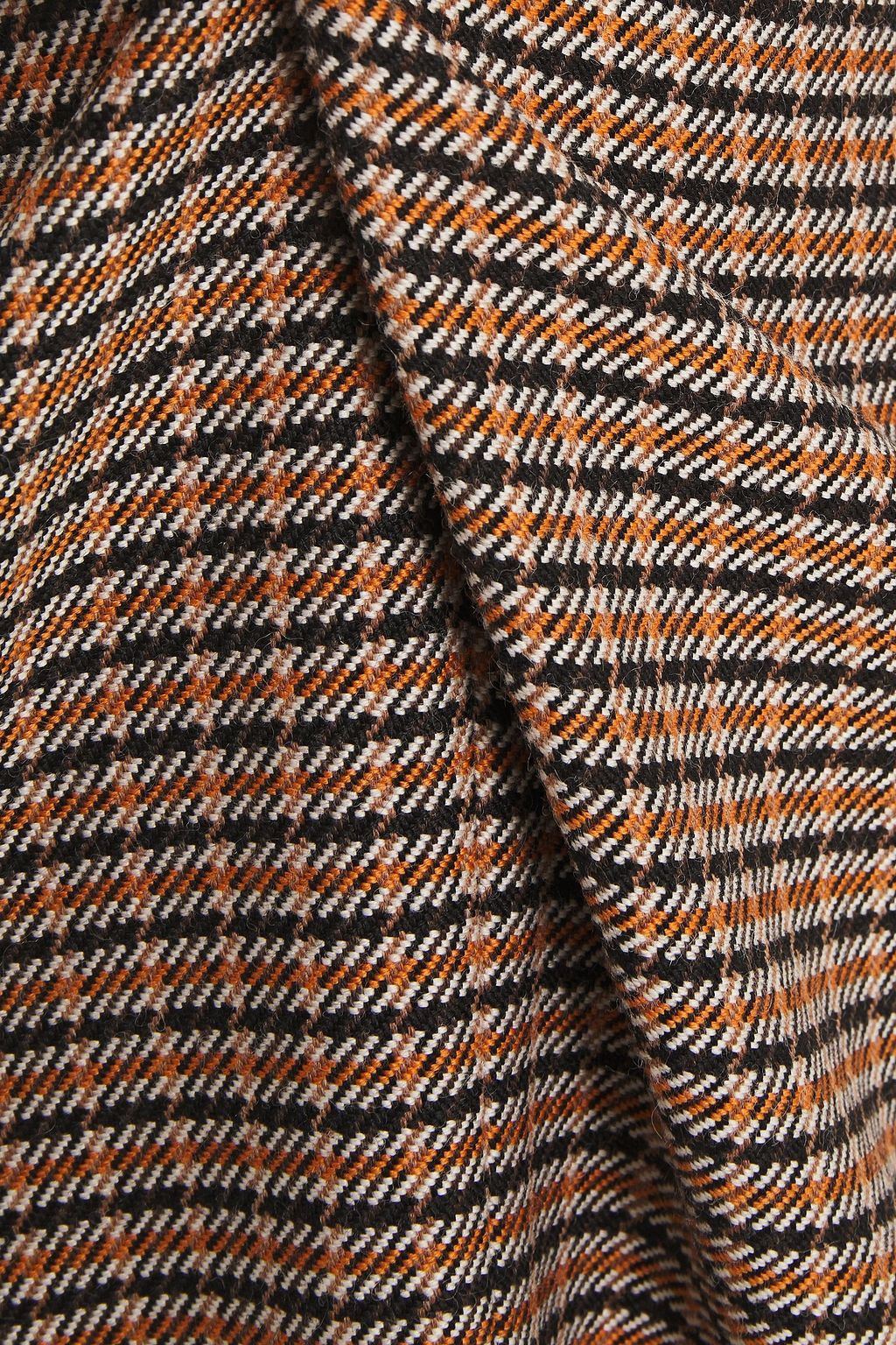 VICTORIA BECKHAM Paneled checked tweed and crepe dress