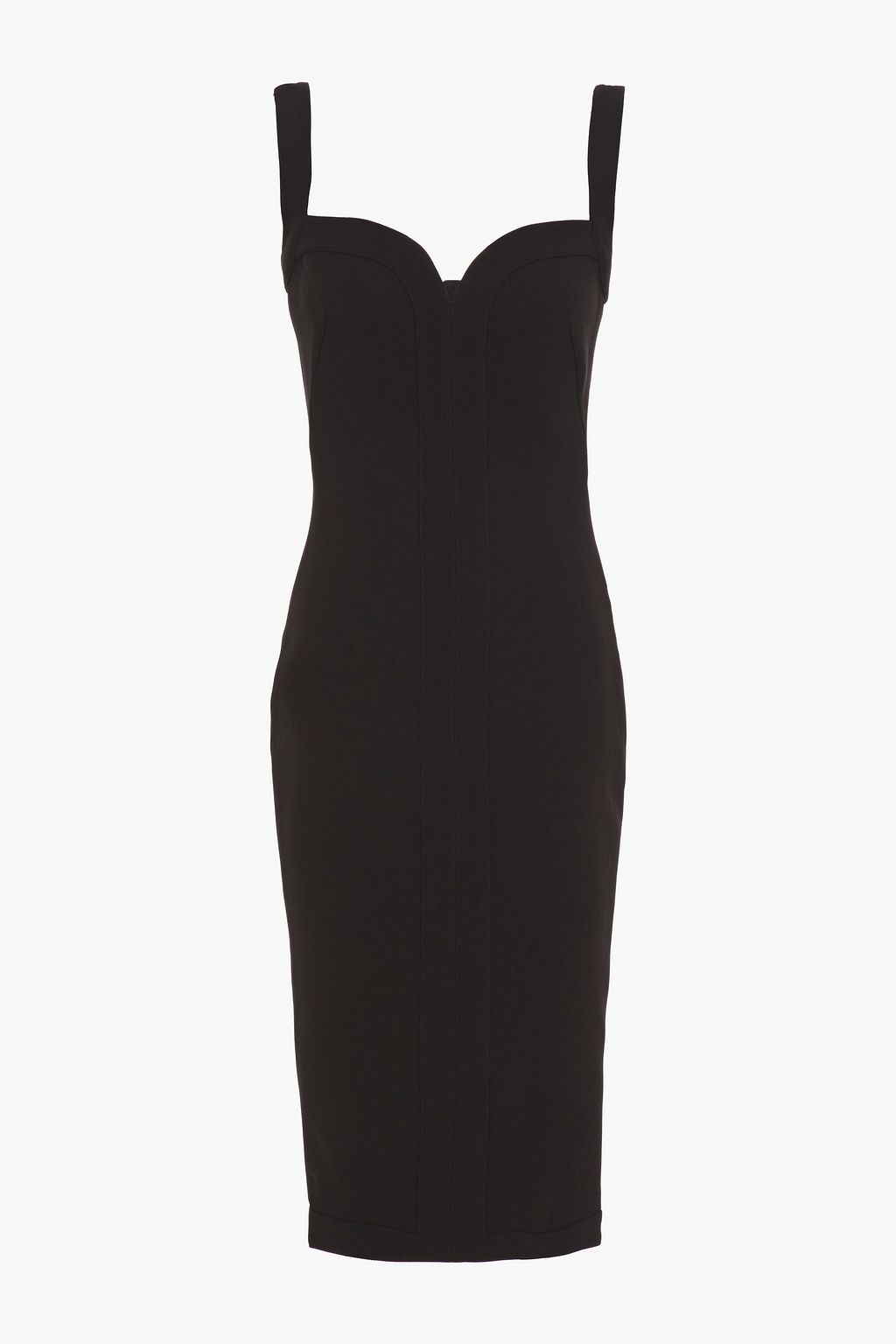 black crepe midi dress