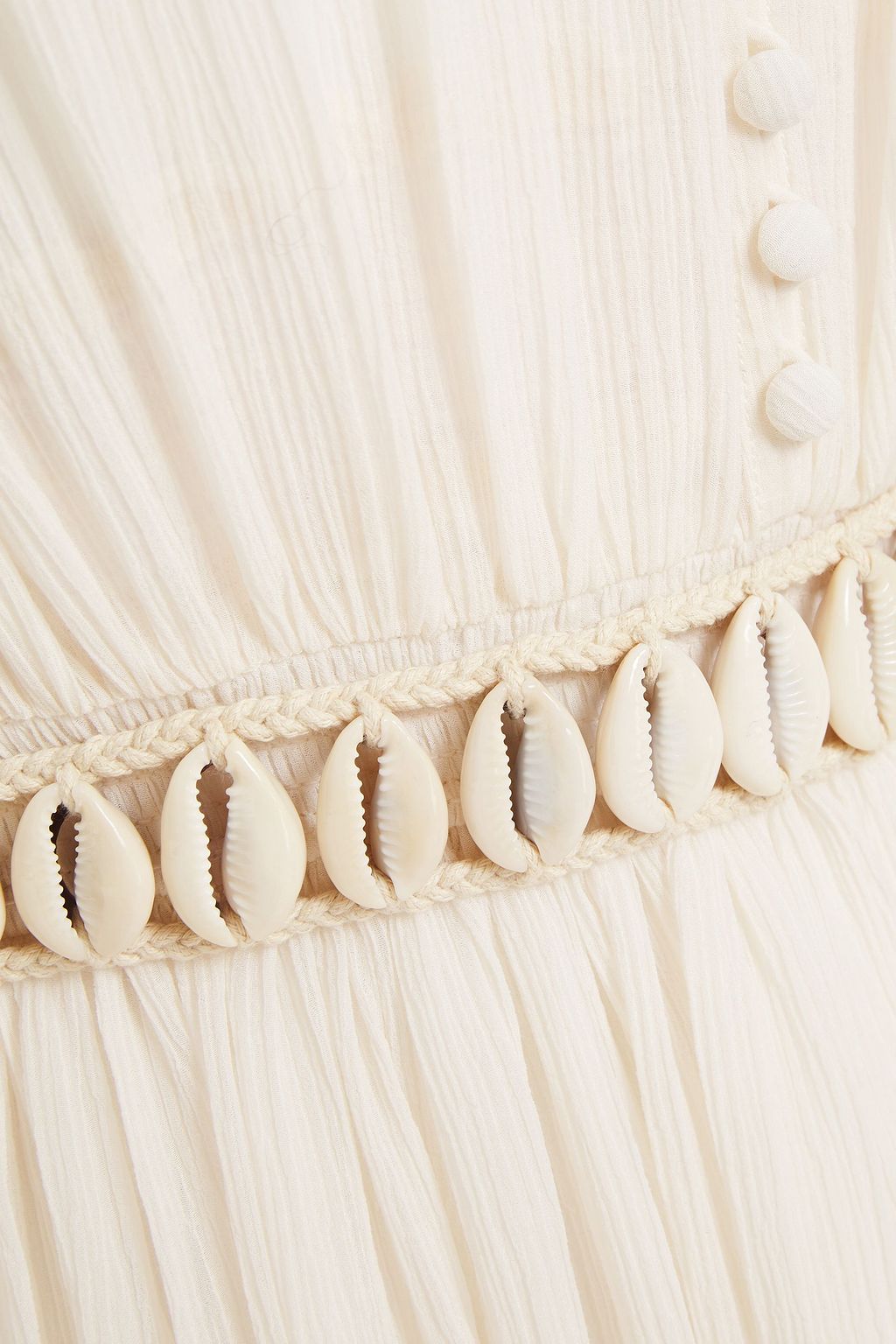 ZIMMERMANN Belted cotton and silk-blend crepon midi dress