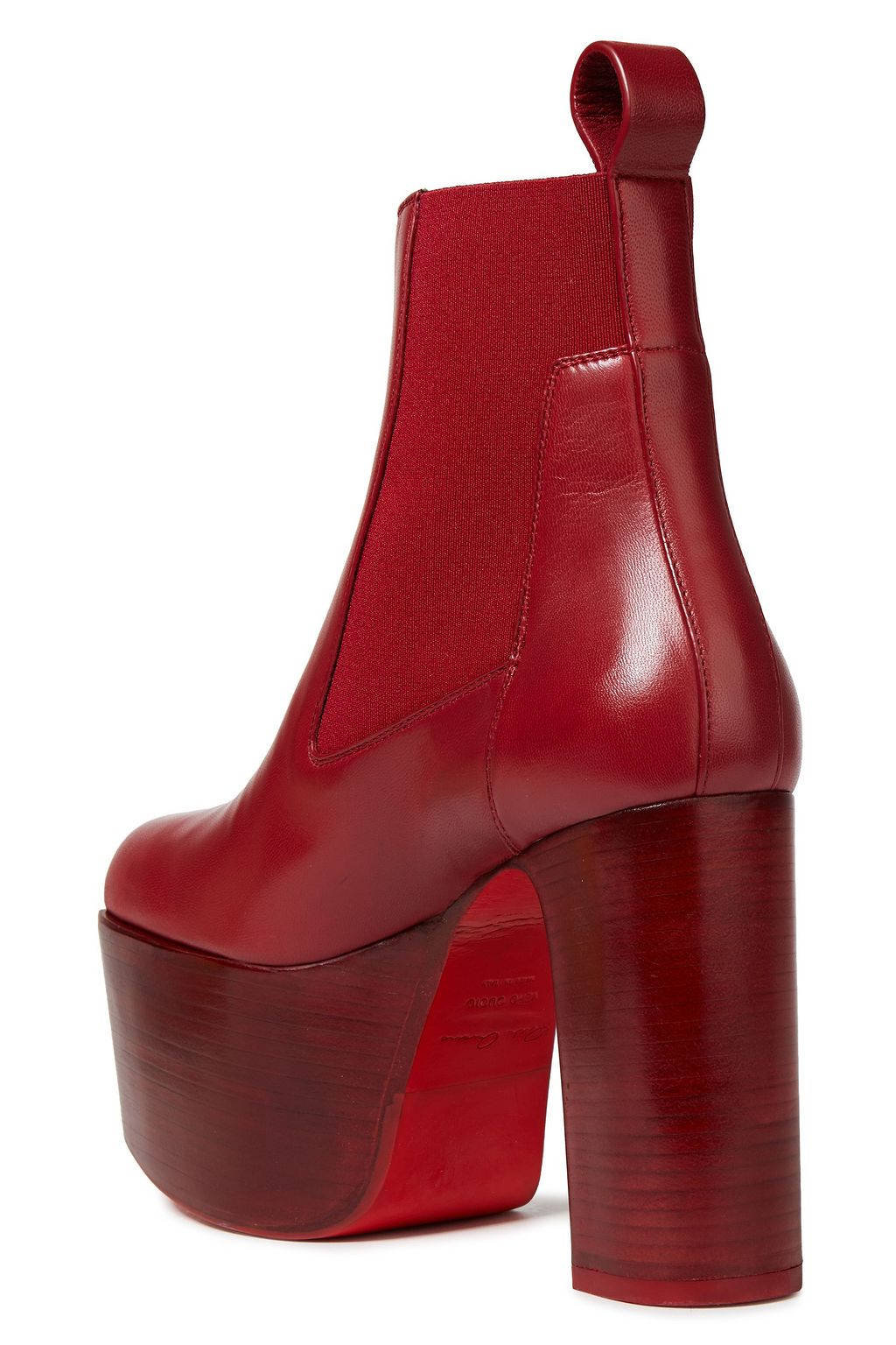 dark red platform boots