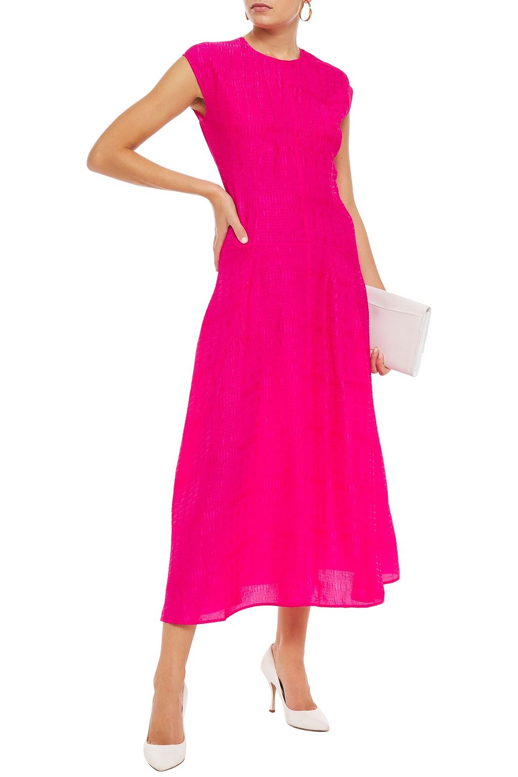 VICTORIA BECKHAM Textured cloqué midi dress