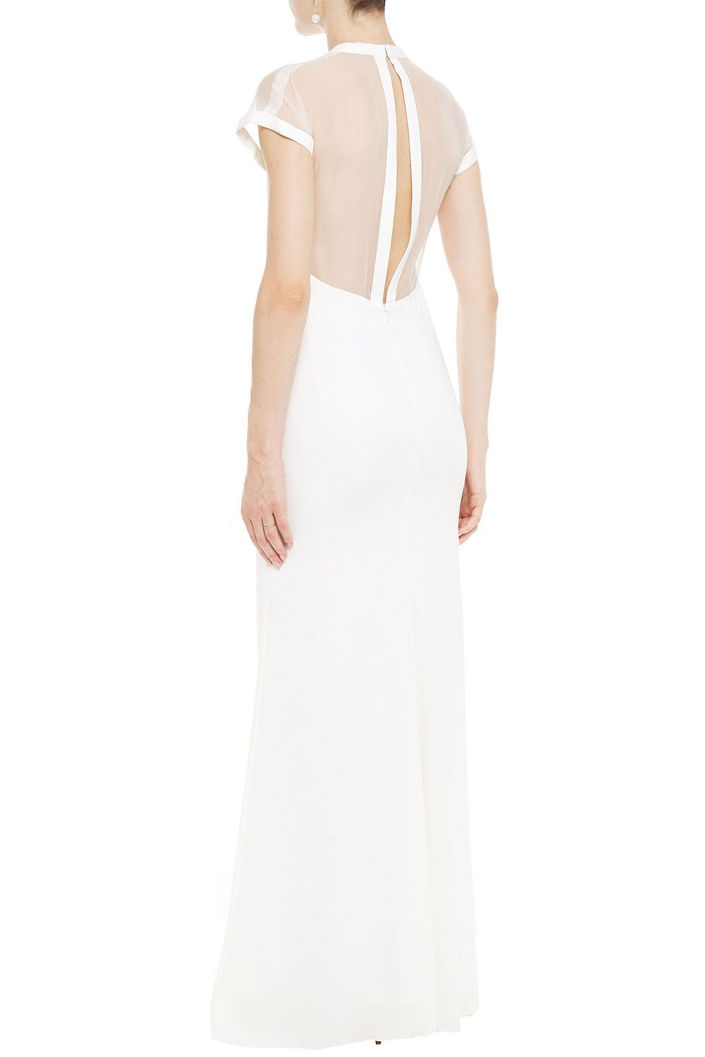 VICTORIA BECKHAM Silk organza-paneled crepe gown