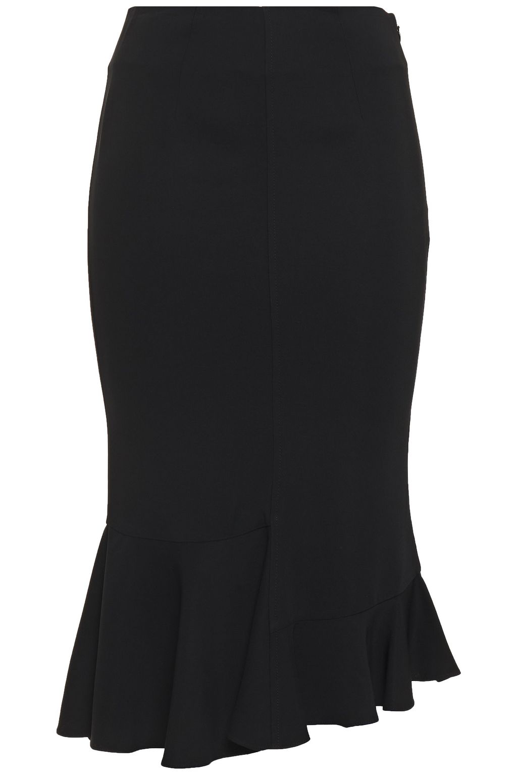 Black Fluted stretch-crepe pencil skirt 