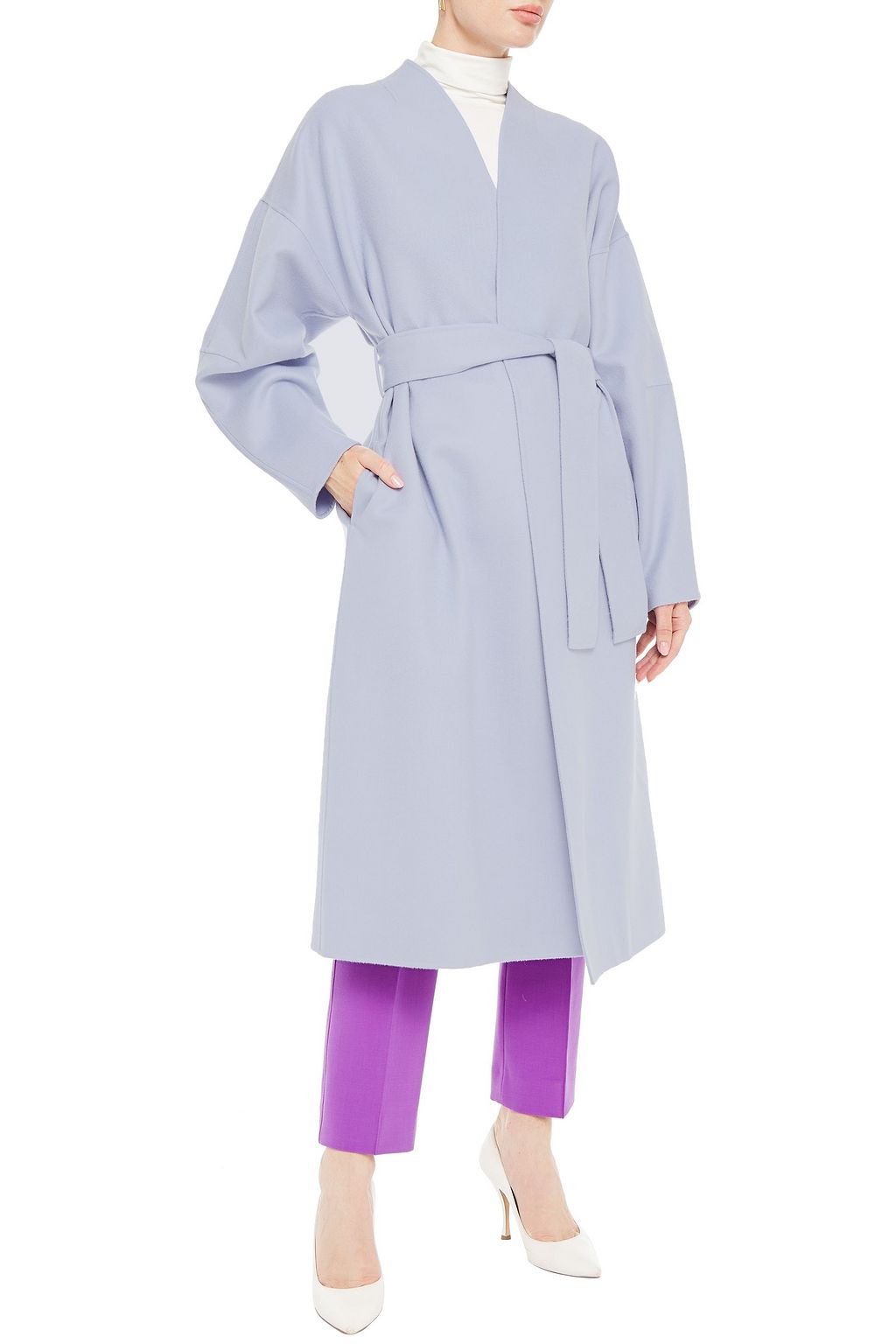 ZIMMERMANN Belted brushed wool and cashmere-blend felt coat