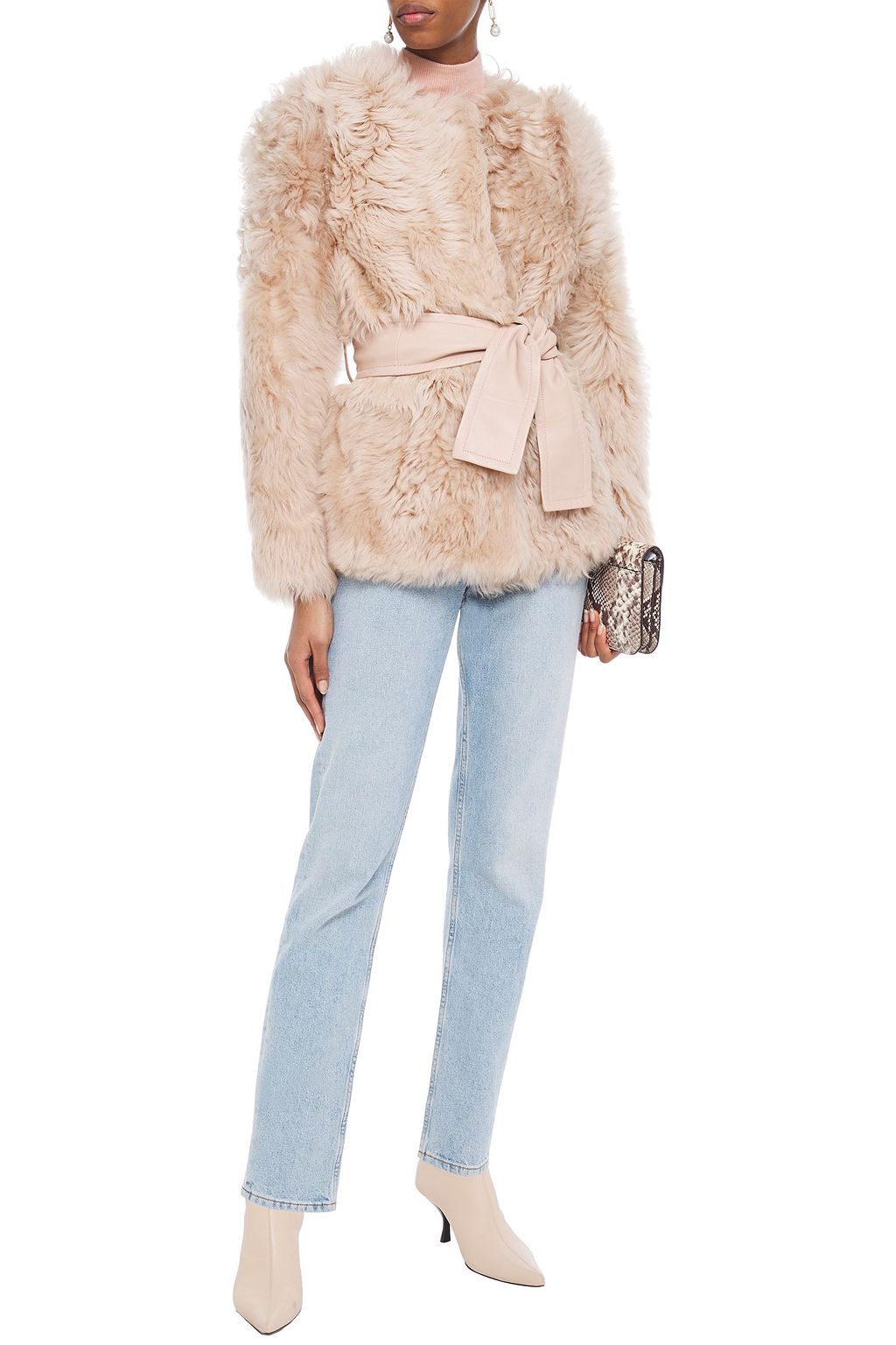 ZIMMERMANN Resistance belted shearling jacket