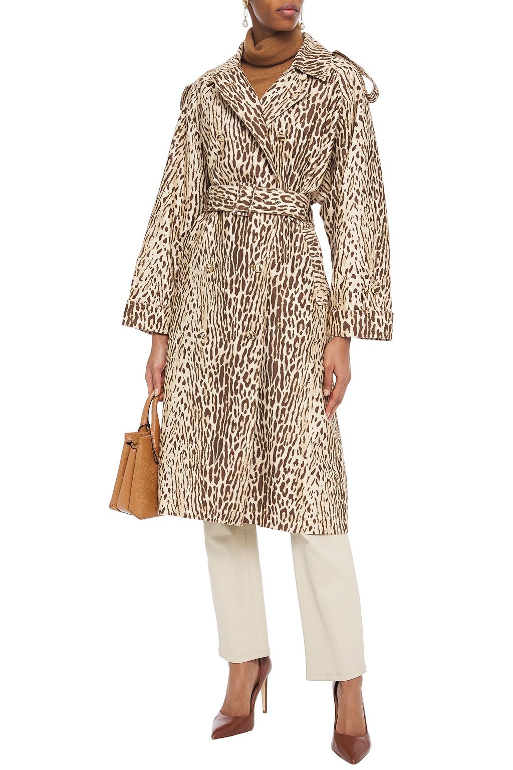 ZIMMERMANN Espionage leopard-print denim trench coat