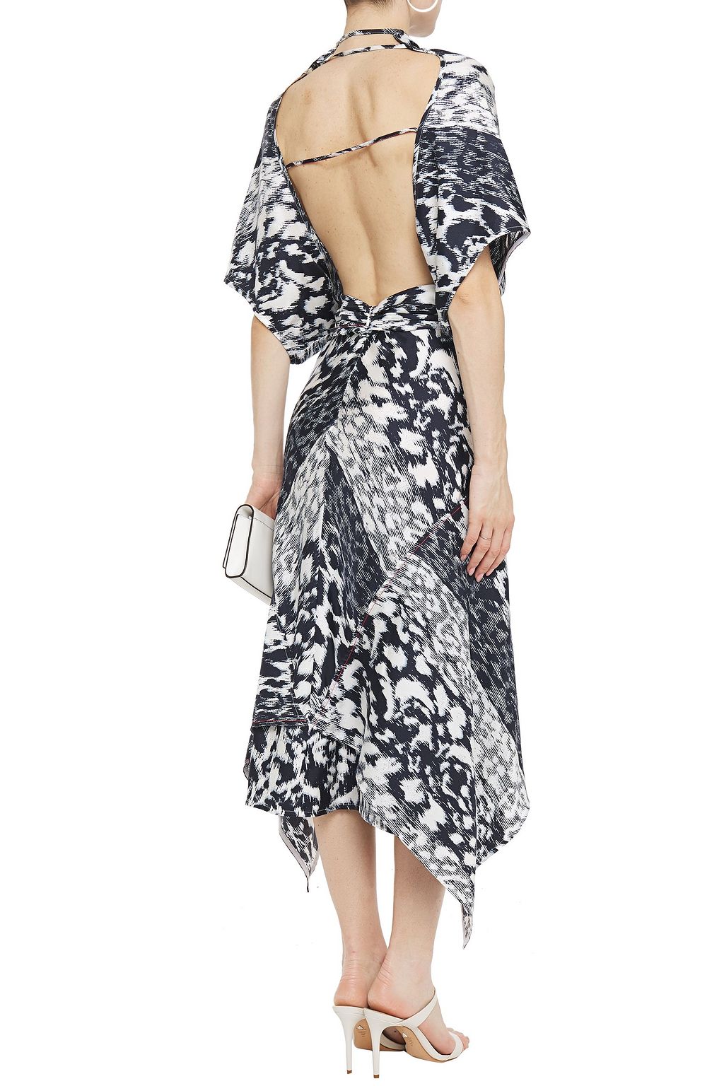 VICTORIA BECKHAM Open-back leopard-print silk-twill midi dress