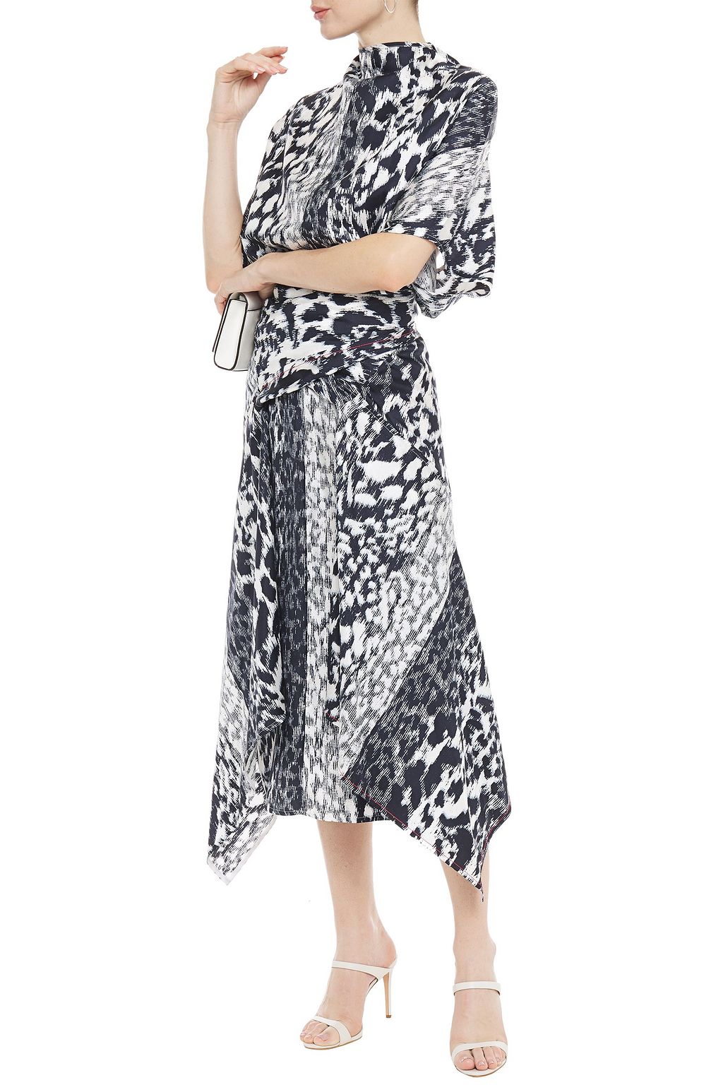 VICTORIA BECKHAM Open-back leopard-print silk-twill midi dress