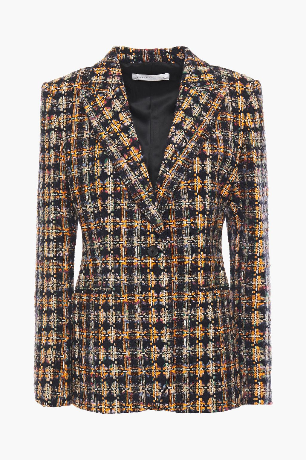 Navy Cotton-blend tweed blazer 