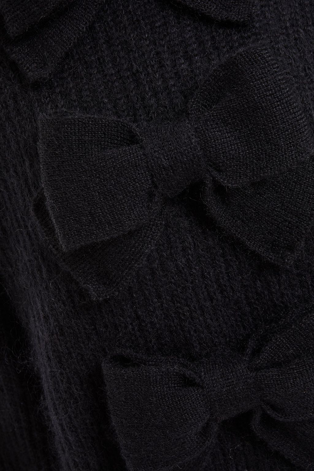 ZIMMERMANN Resistance Batwing bow-embellished ribbed mohair-blend turtleneck mini dress