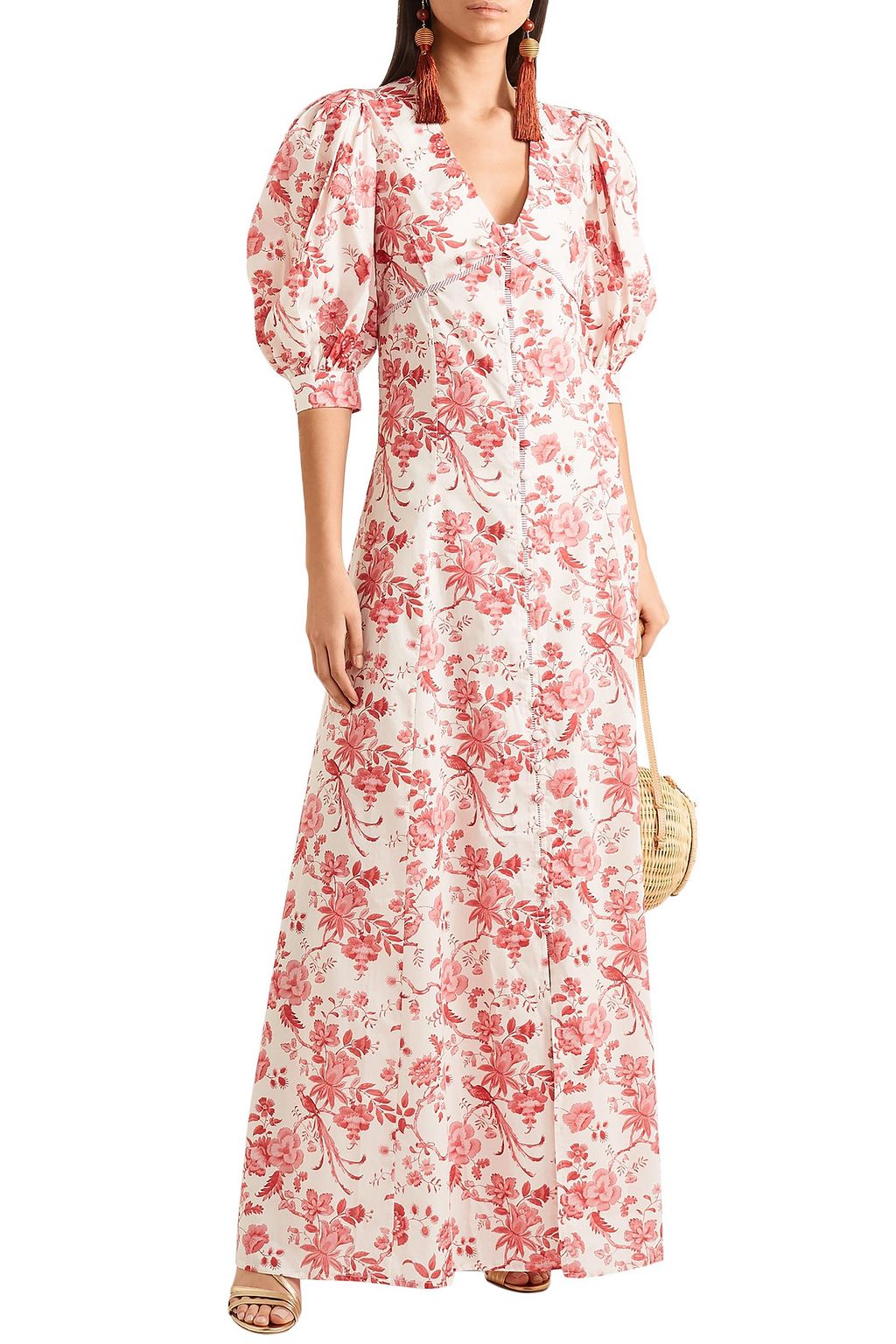 EVI GRINTELA Chloe floral-print cotton-poplin maxi dress