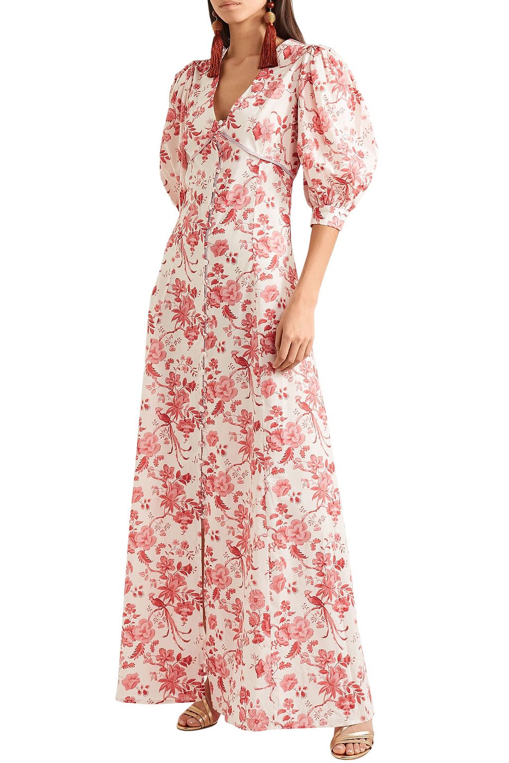EVI GRINTELA Chloe floral-print cotton-poplin maxi dress