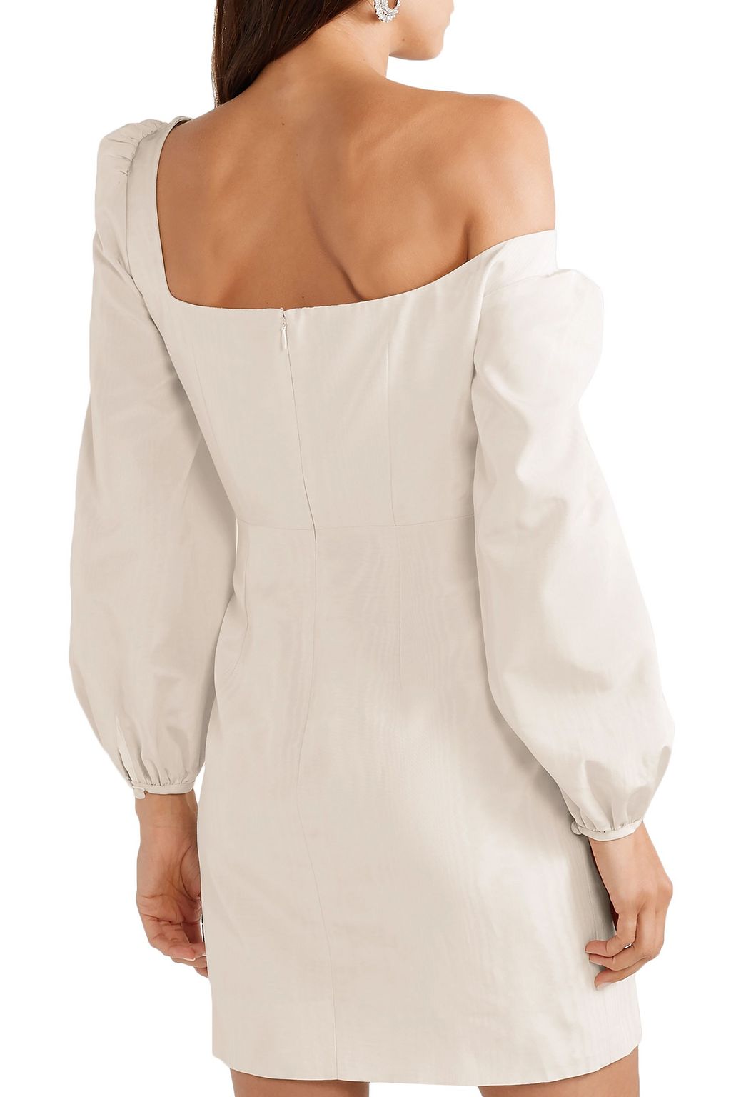 RACIL One-shoulder cotton-blend moiré mini dress