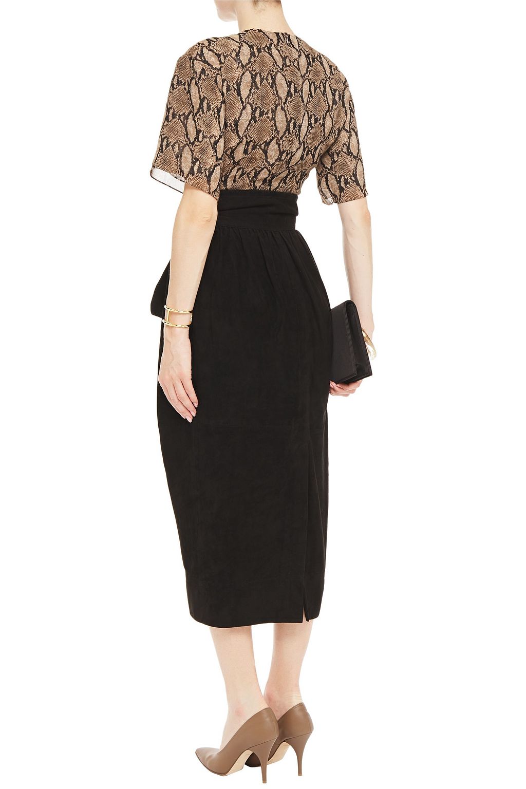 ZIMMERMANN Belted suede midi skirt