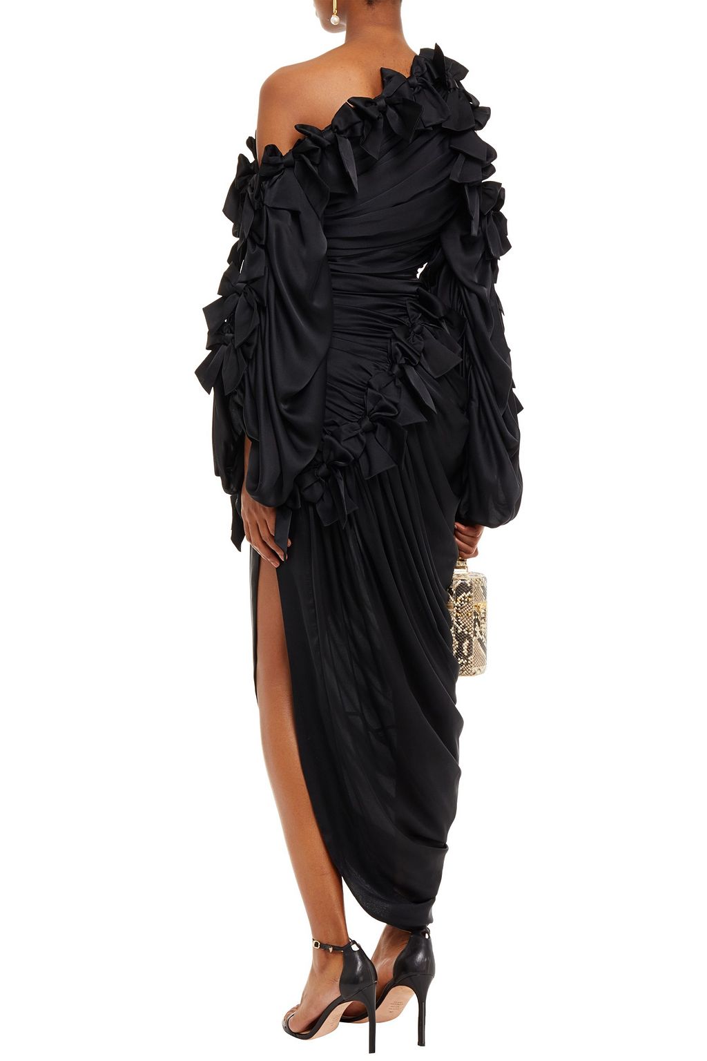 ZIMMERMANN Resistance Bow asymmetric cold-shoulder silk-satin midi dress