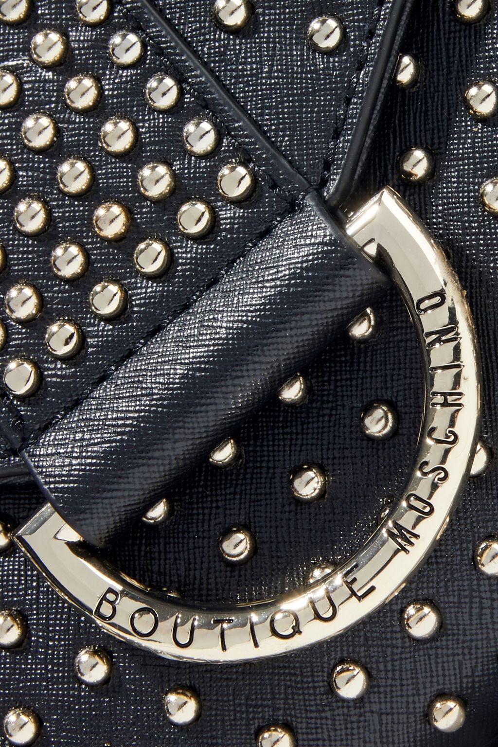 BOUTIQUE MOSCHINO Studded textured-leather envelope clutch