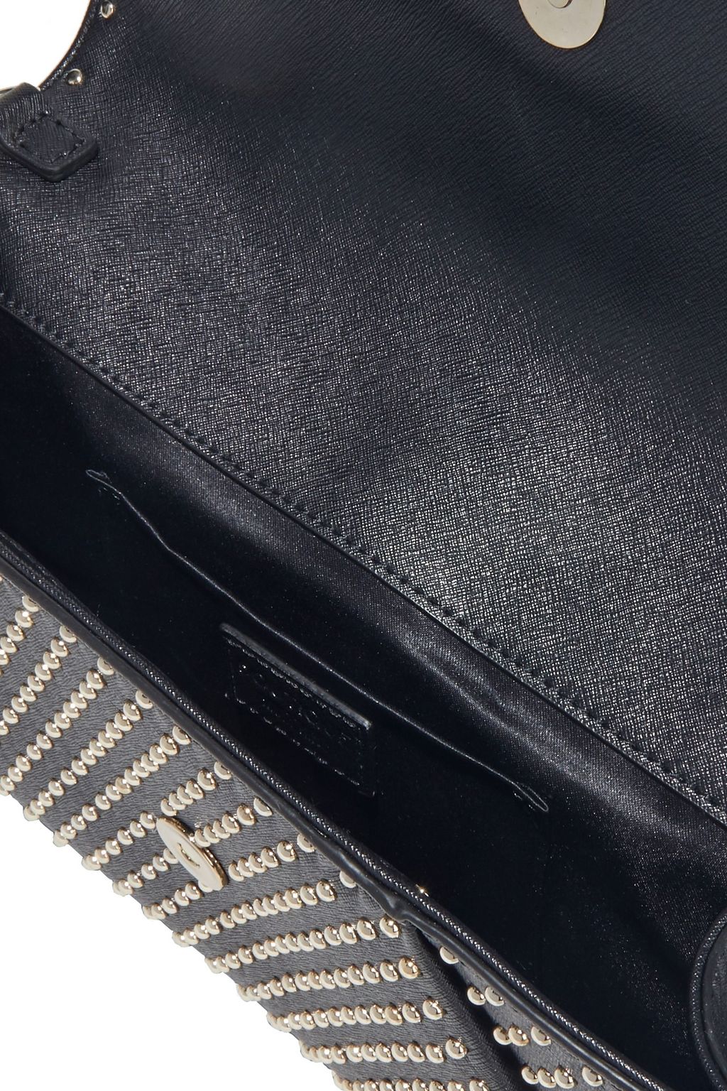 BOUTIQUE MOSCHINO Studded textured-leather envelope clutch