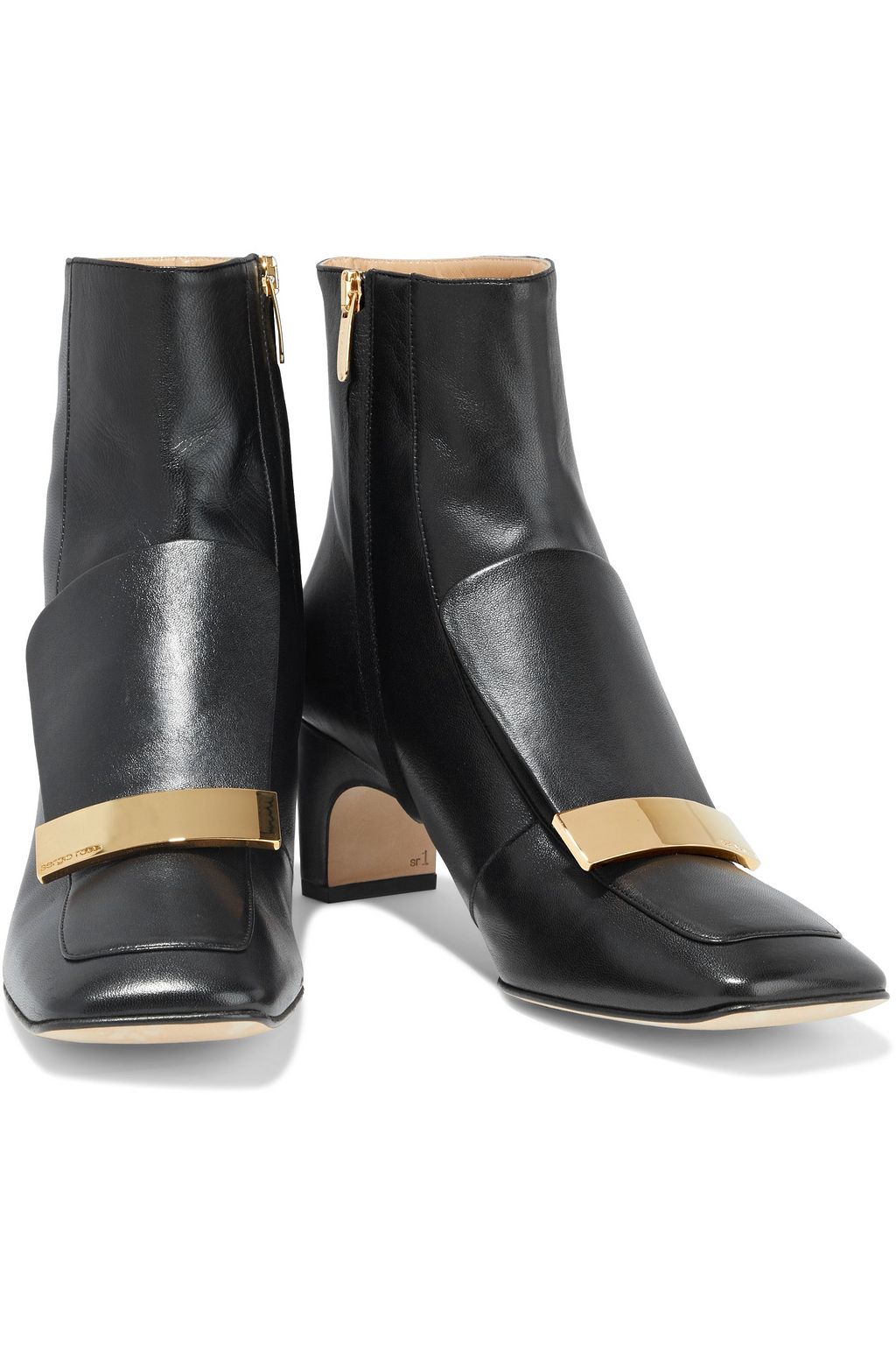 SERGIO ROSSI Embellished leather ankle boots