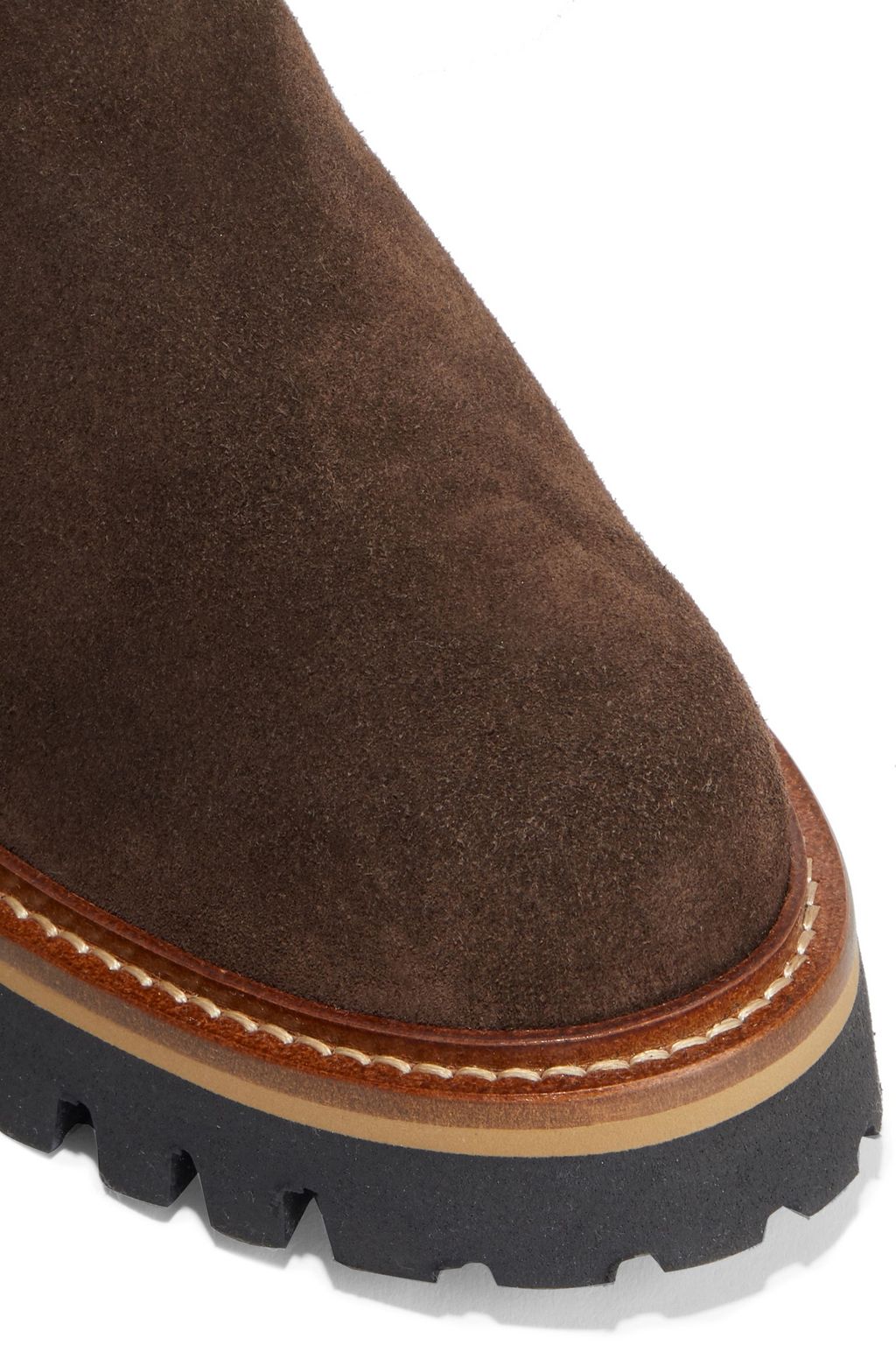 SERGIO ROSSI Shearling-trimmed suede boots