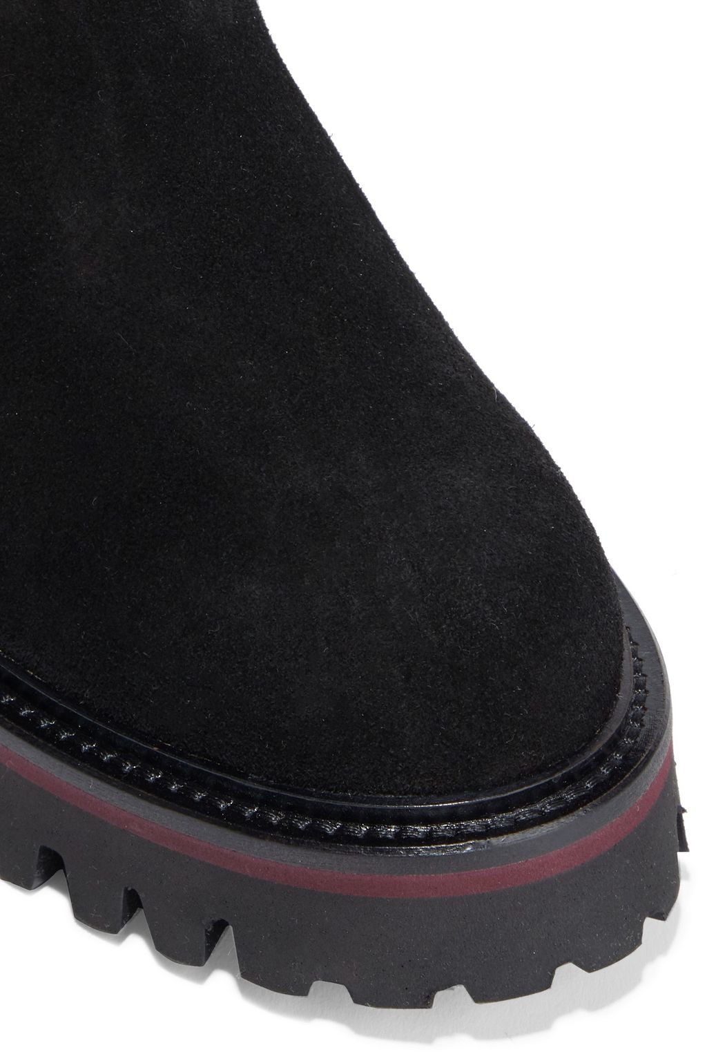 SERGIO ROSSI Shearling-trimmed suede boots