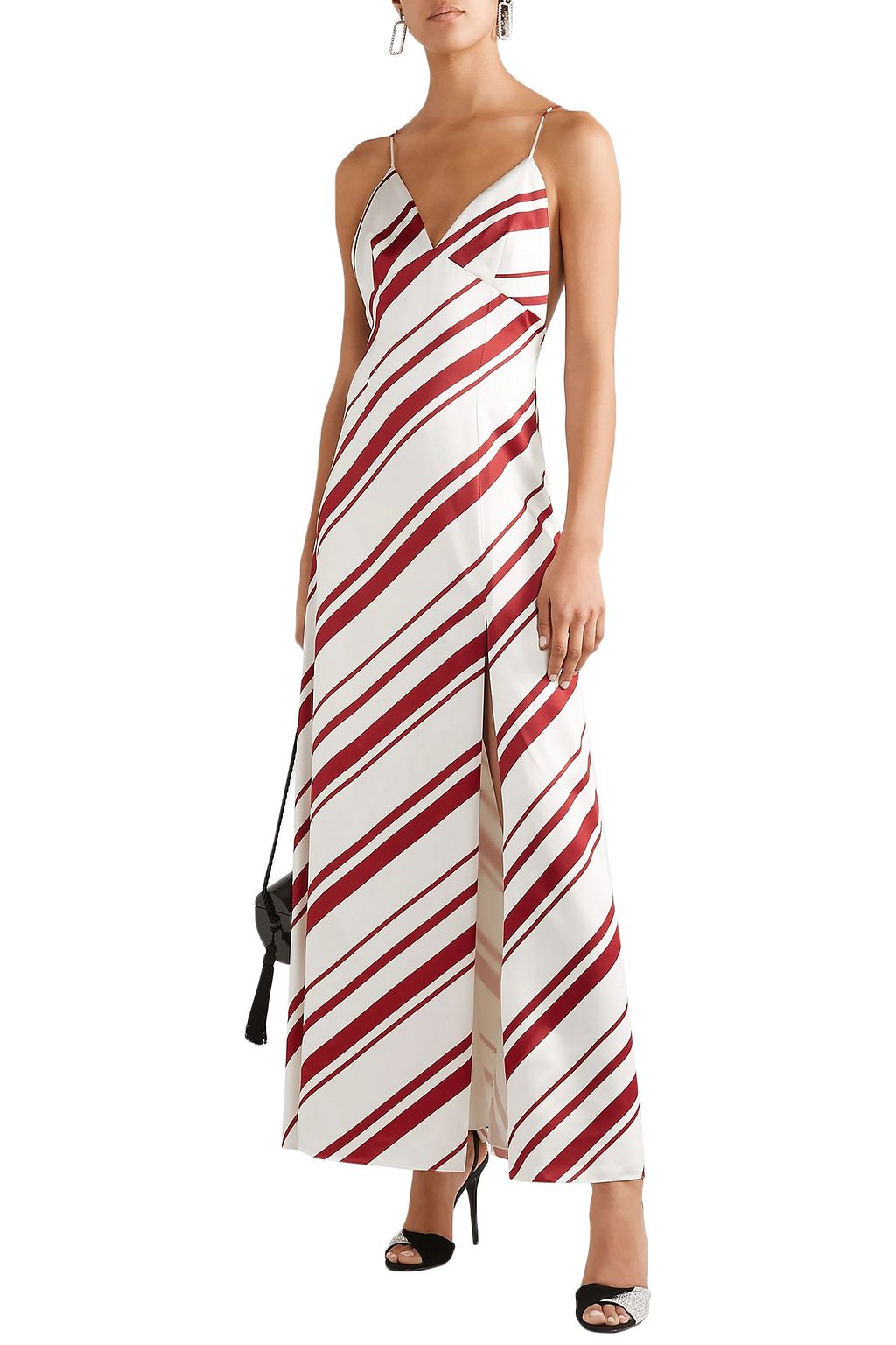 RACIL Elvira striped satin-twill maxi dress